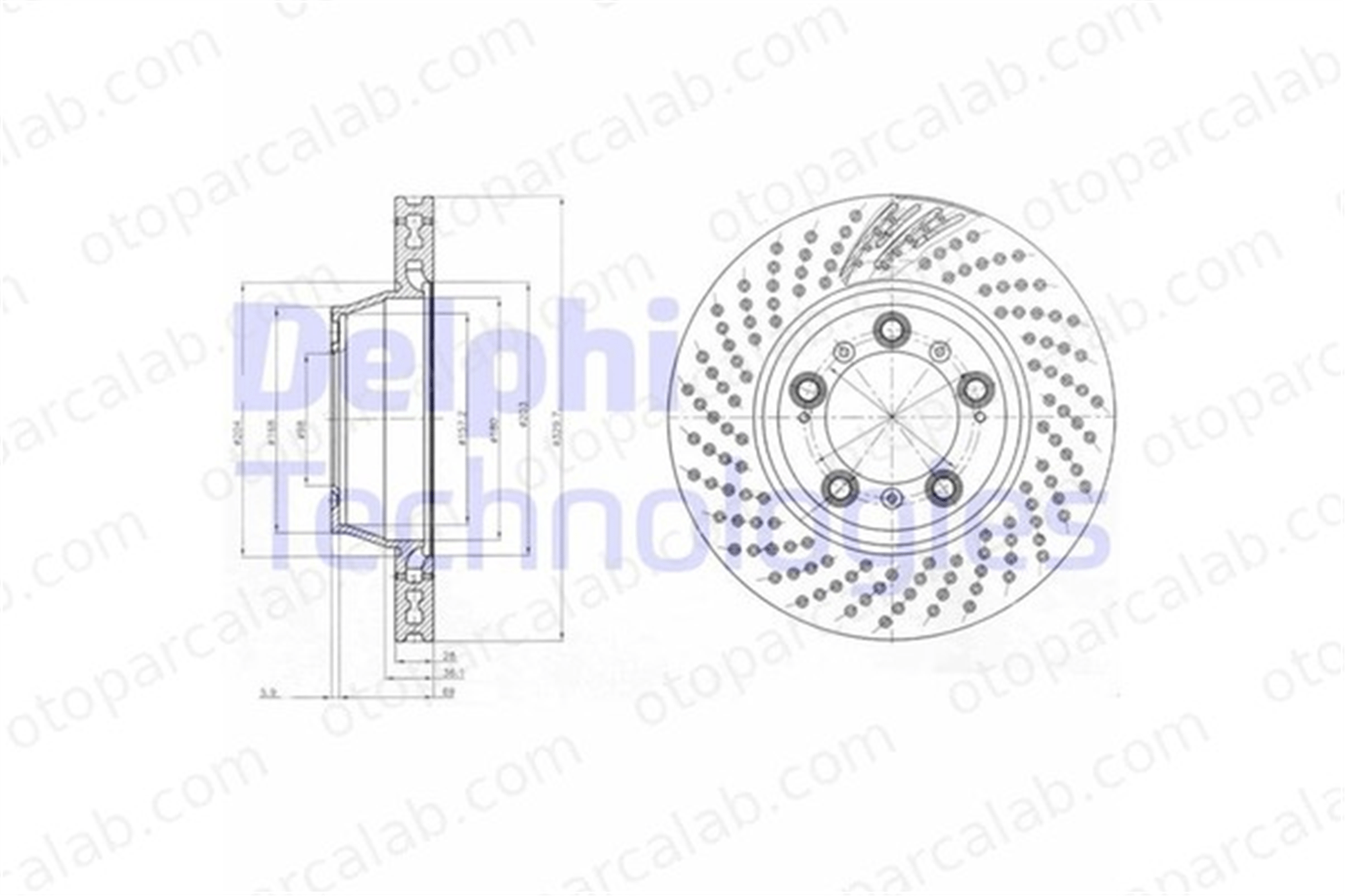DELPHI BG9096C Fren Disk Ayna Arka Sağ ve Sol PORSCHE 911 911 Cabrio 99635240502 99635240503