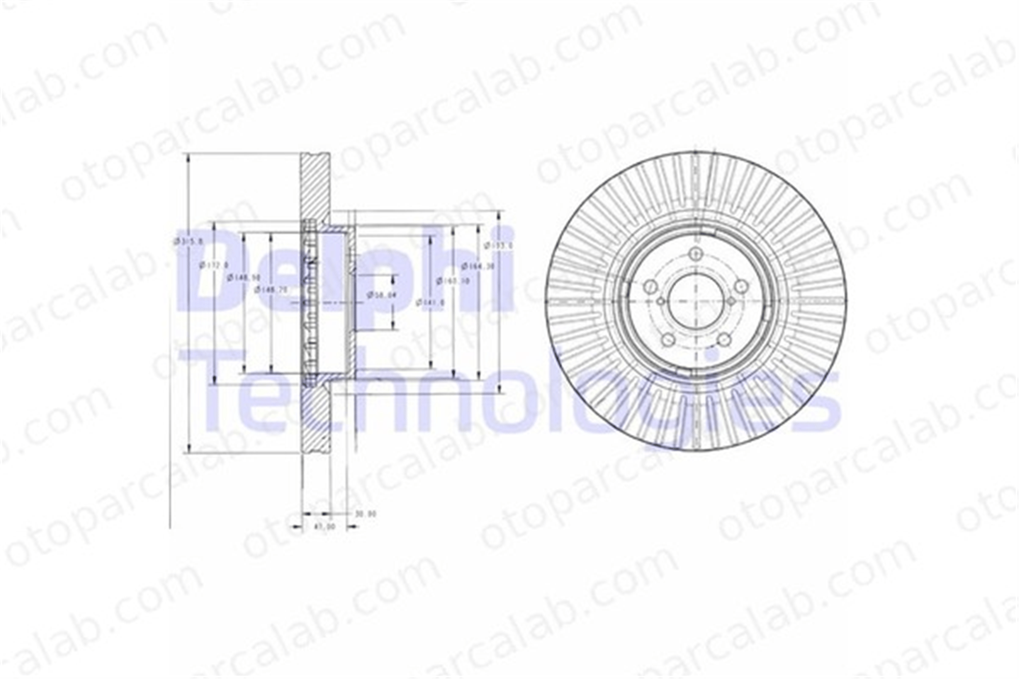 DELPHI BG9105 Fren Disk Ayna Ön Sağ ve Sol SUBARU LEGACY IV Station wagon OUTBACK 26300AG000 26300AG001