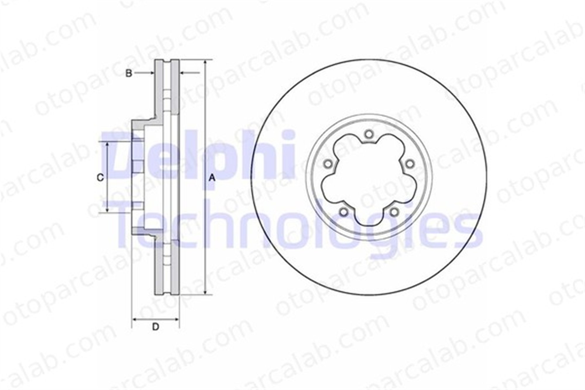 DELPHI BG9142C Fren Disk Ayna Ön Sağ ve Sol FORD TRANSIT V363 Panelvan/Van TRANSIT V363 Platform şasi 1812200 1822205
