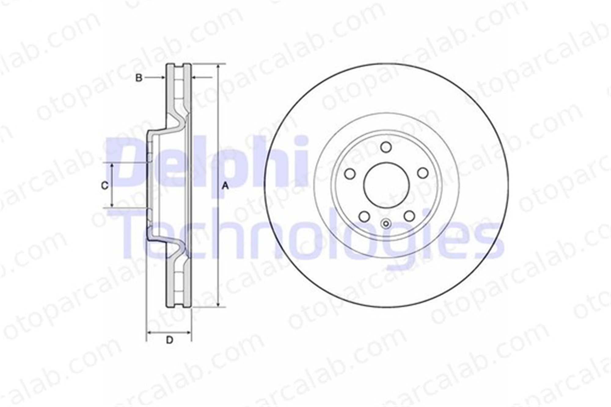 DELPHI BG9172C Fren Disk Ayna Ön Sağ ve Sol AUDI A6 Allroad C7 4G0615301C 4G0615301AC