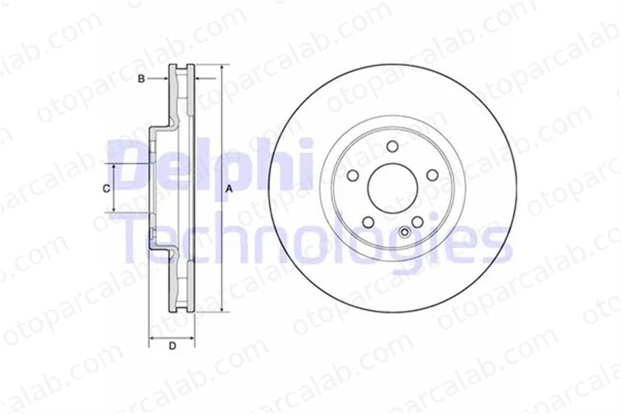 DELPHI BG9174C Fren Disk Ayna Ön Sağ ve Sol MERCEDES-BENZ VITO Mixto VITO Tourer 4474210012 447421001207