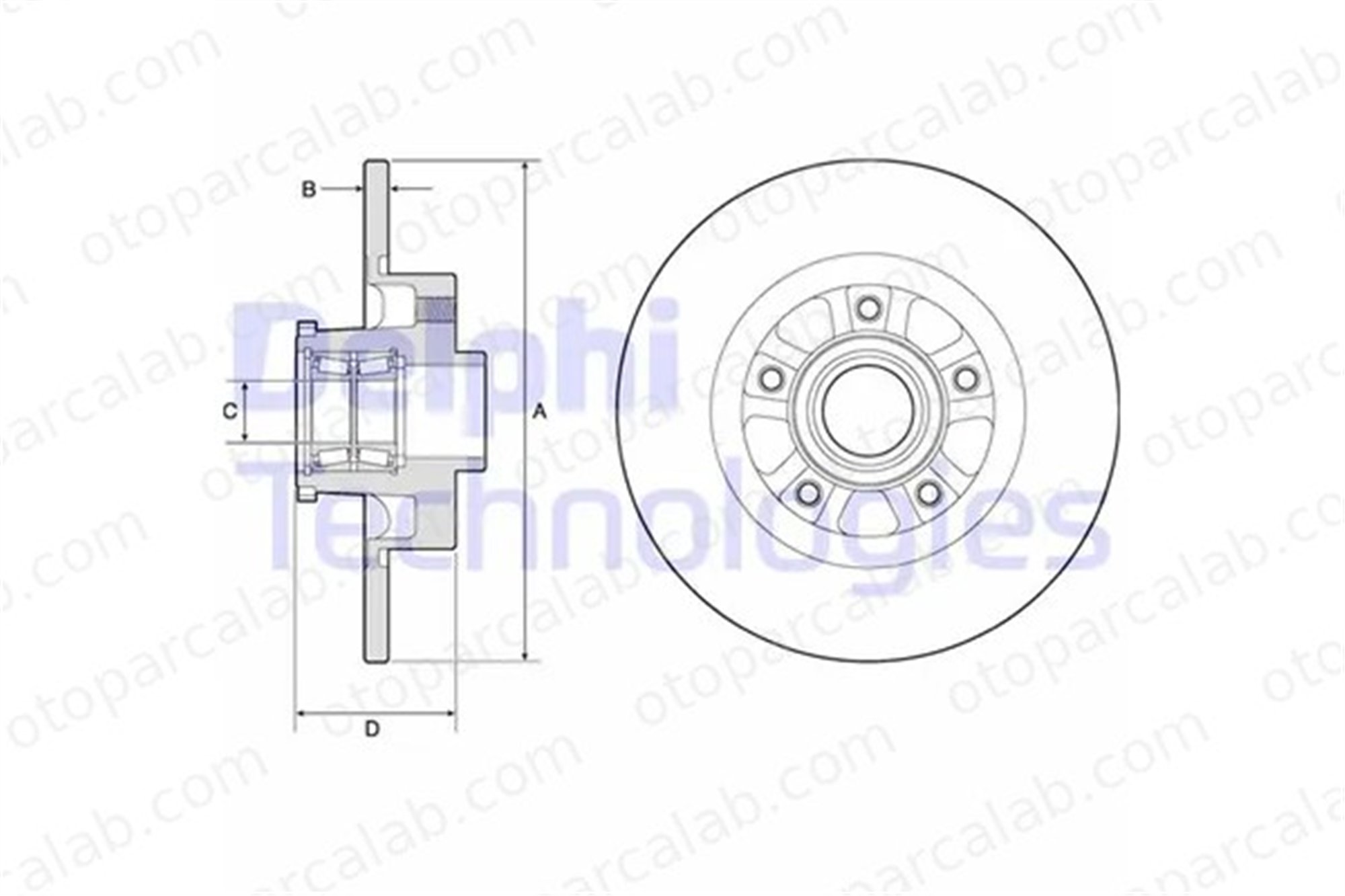 DELPHI BG9190RSC Fren Disk Ayna Arka Sağ ve Sol RENAULT TRAFIC III Minibüs/Otobüs TRAFIC III Panelvan/Van 4320600Q0H 6000620071