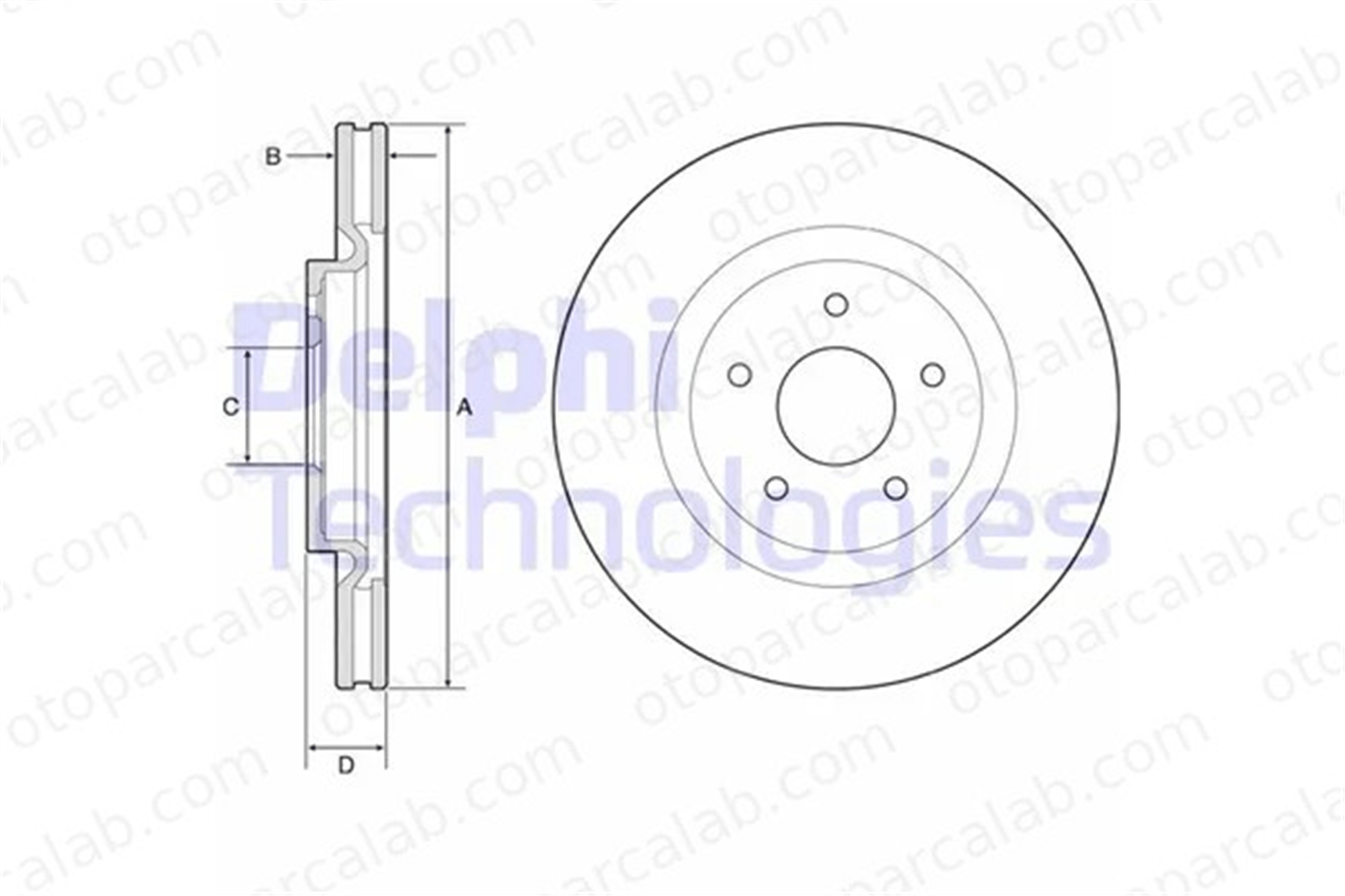 DELPHI BG9195C Fren Disk Ayna Ön Sağ ve Sol NISSAN X-TRAIL III RENAULT KOLEOS II 402064CE0A 402065998R
