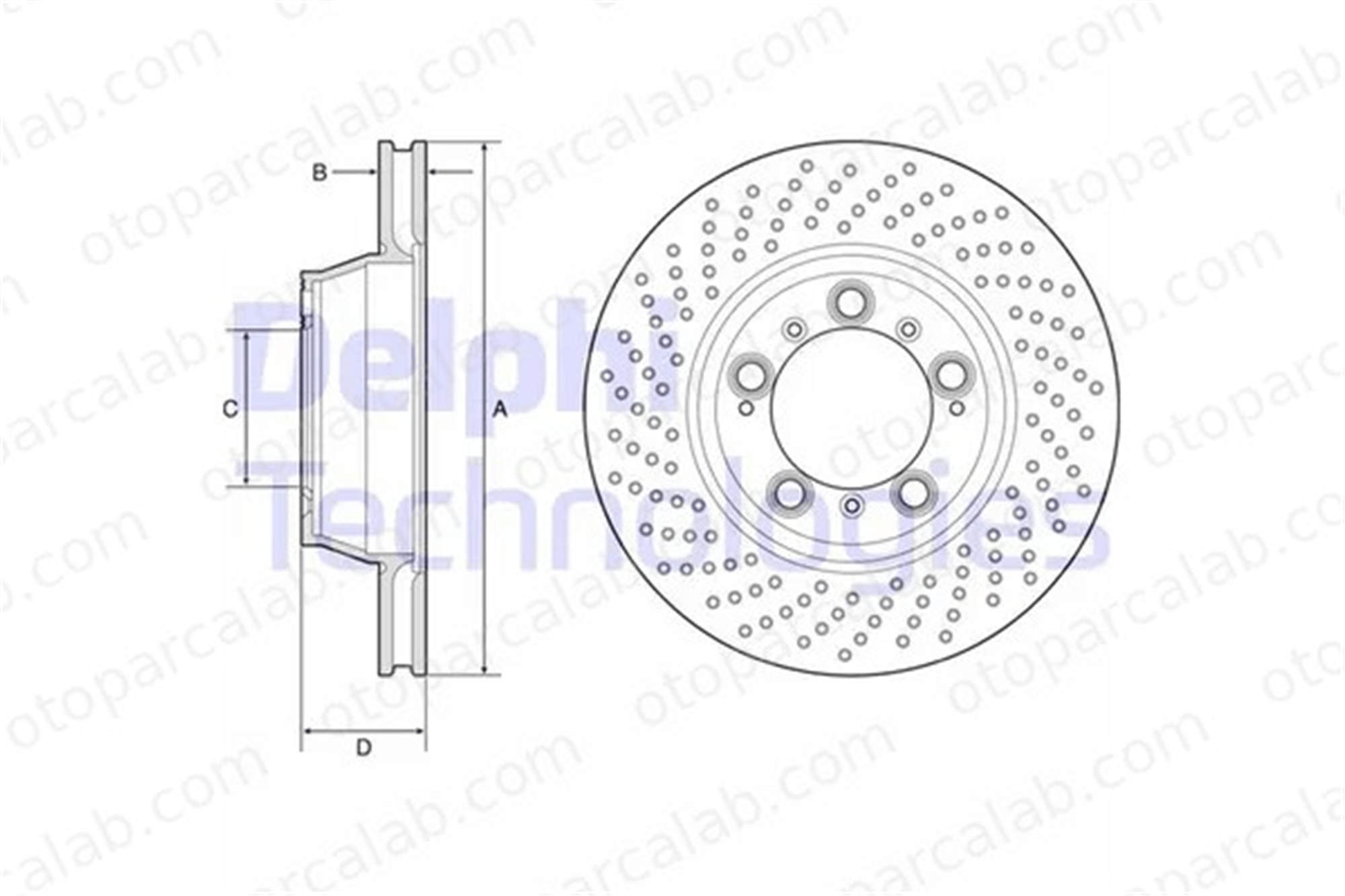 DELPHI BG9225C Fren Disk Ayna Arka Sağ ve Sol PORSCHE 911 911 Cabrio 99635203101 99635240501