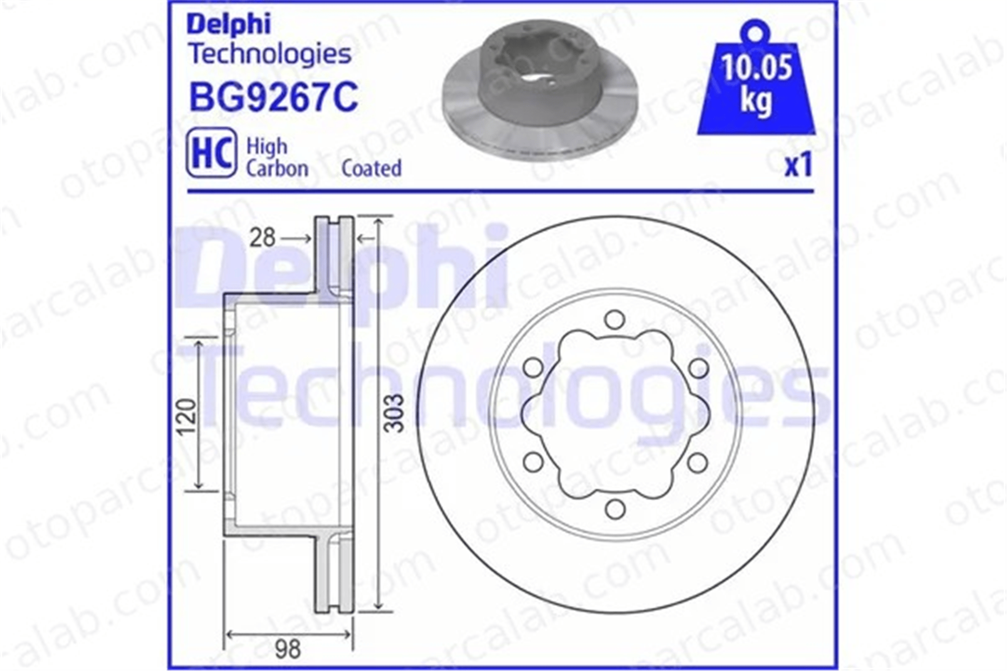 DELPHI BG9267C Fren Disk Ayna Arka Sağ ve Sol VW CRAFTER Panelvan/Van CRAFTER Platform şasi 2N0615601A 2N0615601C