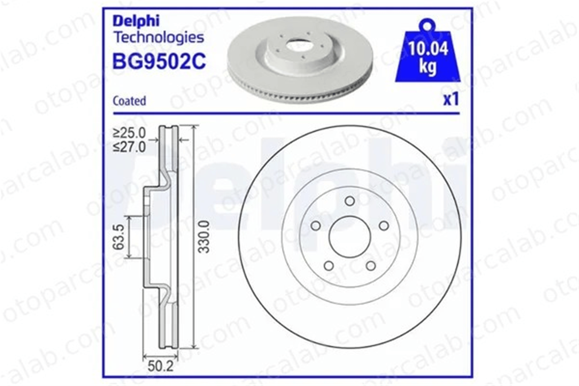 DELPHI BG9502C Fren Disk Ayna Ön Sağ ve Sol FORD FOCUS IV FOCUS IV Turnier LX611125CEB 2352444