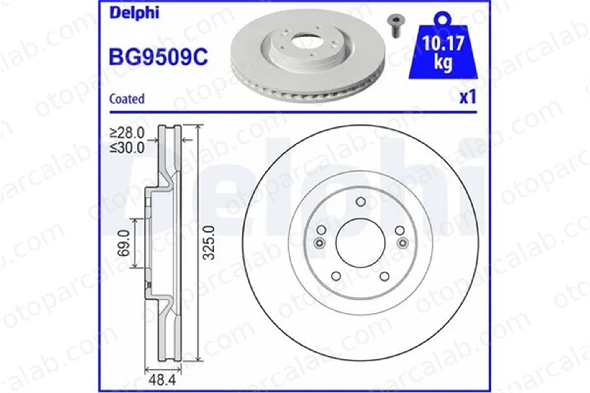 DELPHI BG9509C Fren Disk Ayna Ön Sağ ve Sol KIA SORENTO IV HYUNDAI KONA 51712P2700 51712R5000