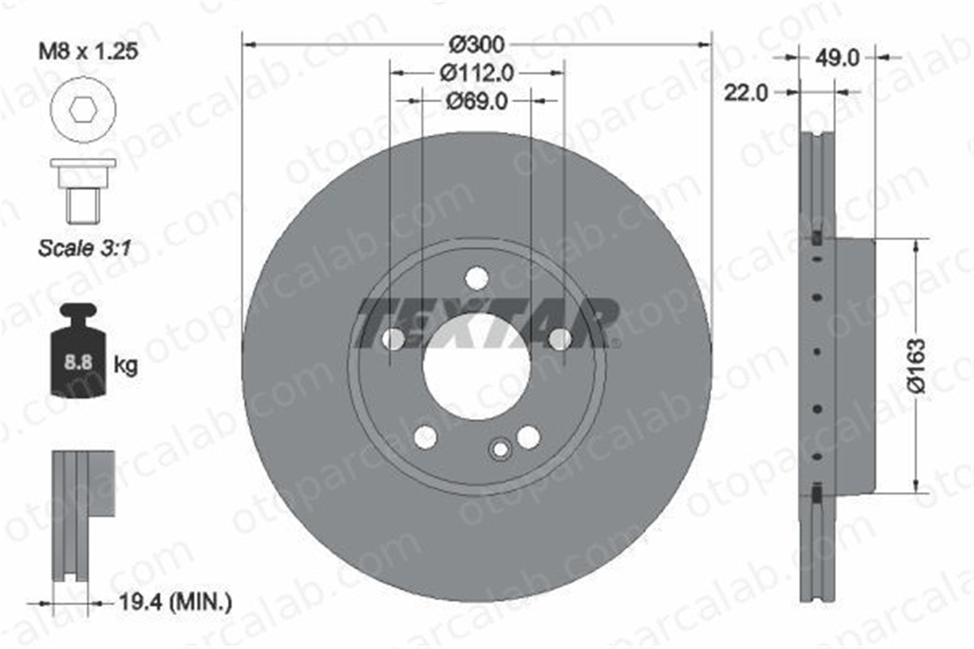 DELPHI BG9548BC Fren Disk Ayna Arka Sağ ve Sol MERCEDES-BENZ C-SERISI T-Model C-SERISI A0004231812 4231812