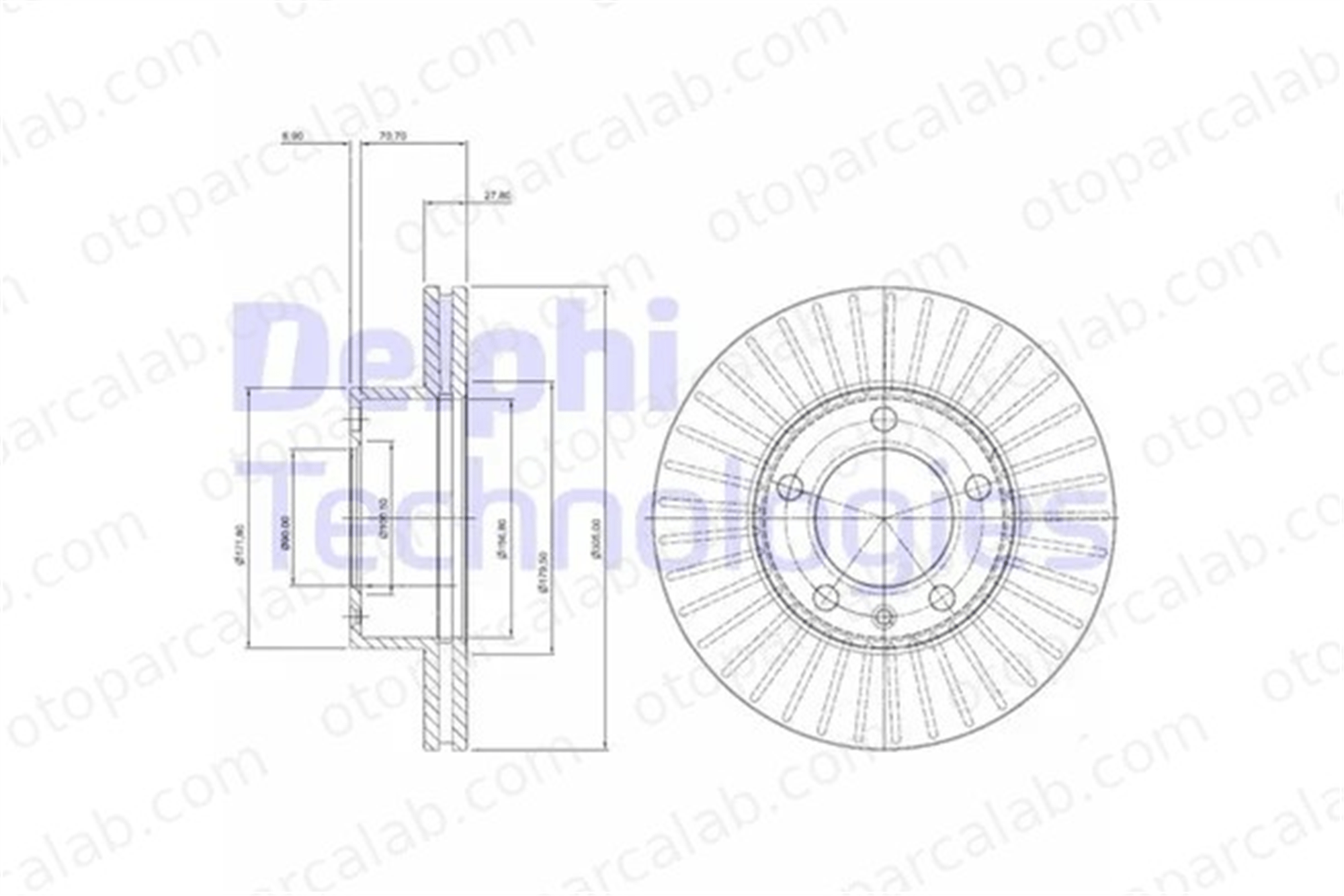 DELPHI BG9692 Fren Disk Ayna Ön Sağ ve Sol OPEL MOVANO A Panelvan/Van RENAULT MASTER II Minibüs/Otobüs 4500098 4403038