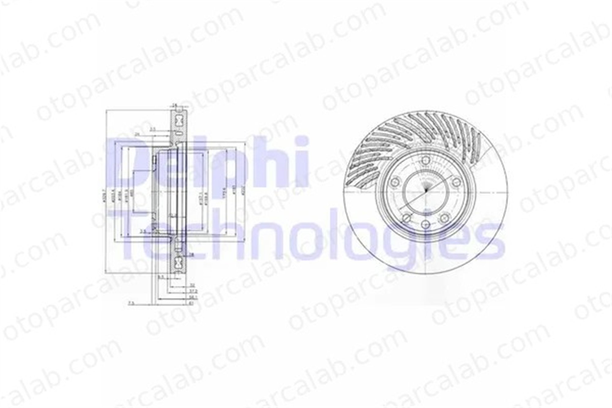 DELPHI BG9773 Fren Disk Ayna Ön Sol VW TOUAREG PORSCHE CAYENNE 95535140140 95535140100