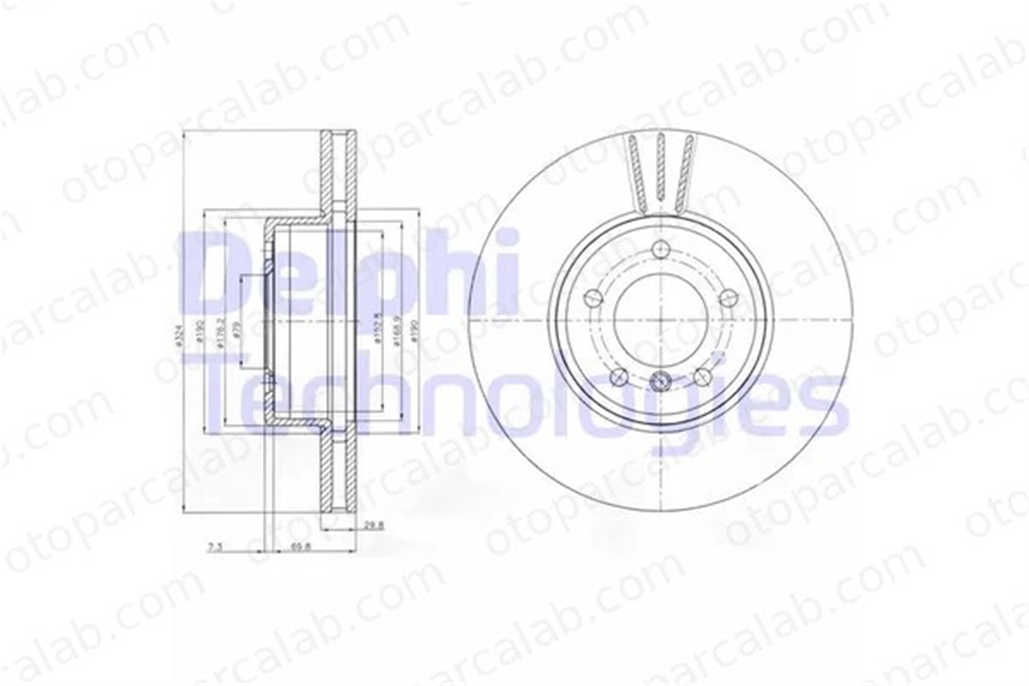 DELPHI BG9871C Fren Disk Ayna Ön Sağ ve Sol BMW 5 5 Touring 34116753211 34116753221