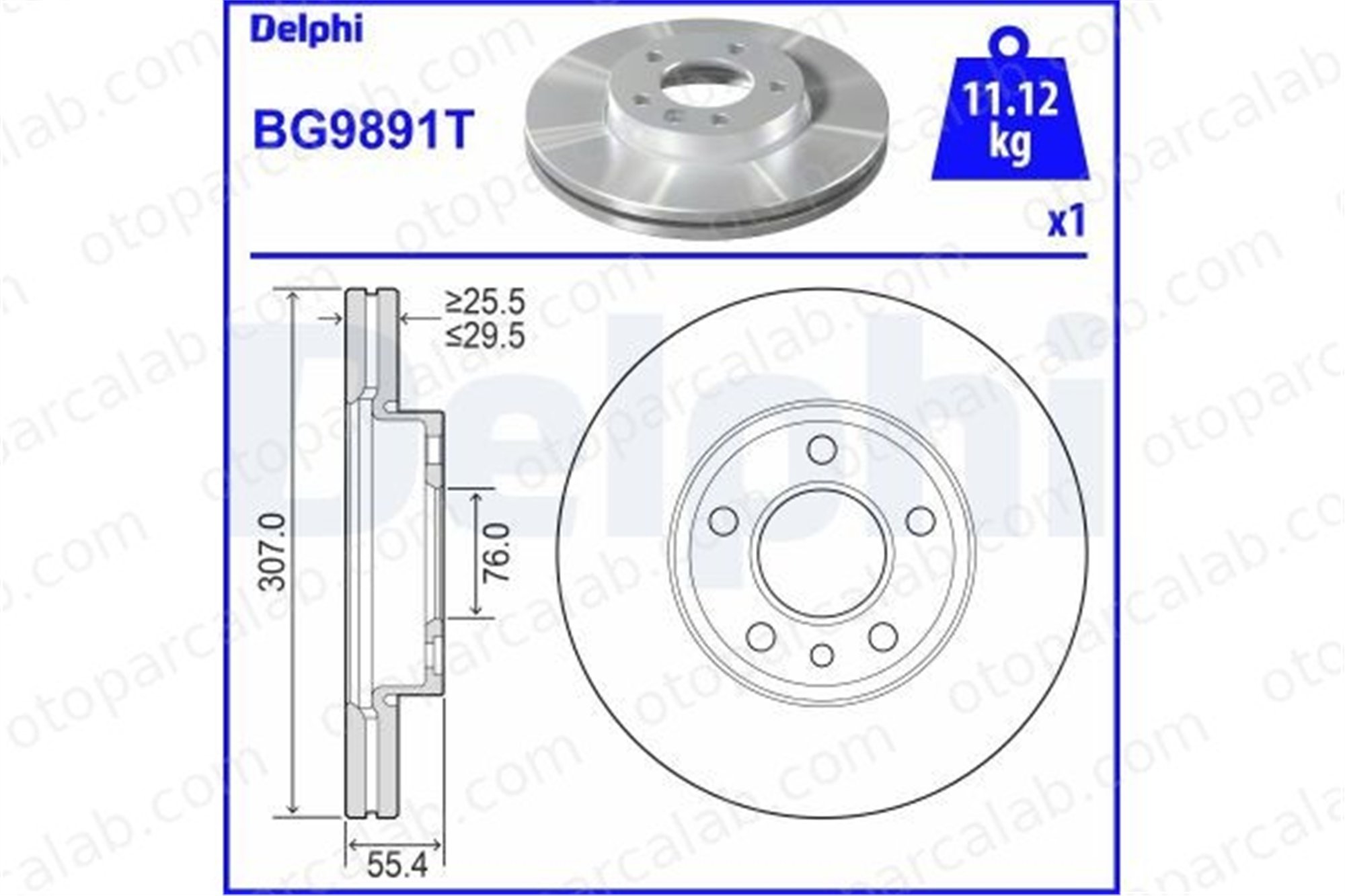 DELPHI BG9891T Fren Disk Ayna Ön Sağ ve Sol VW TRANSPORTER T5 Minibüs/Otobüs TRANSPORTER T5 Panelvan/Van 7E0615301D 7H0615301D