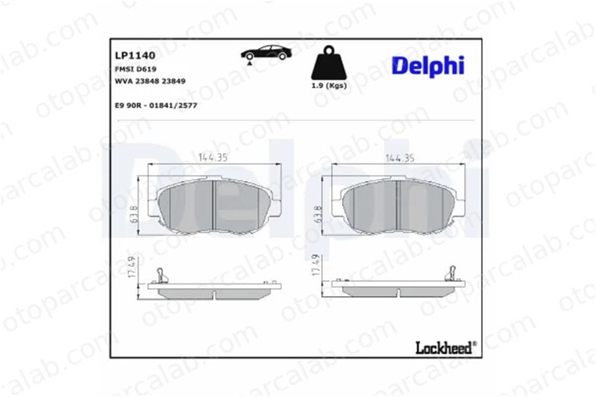 DELPHI LP1140 Fren Disk Balata Ön LEXUS GS IS I 446530110 446530270