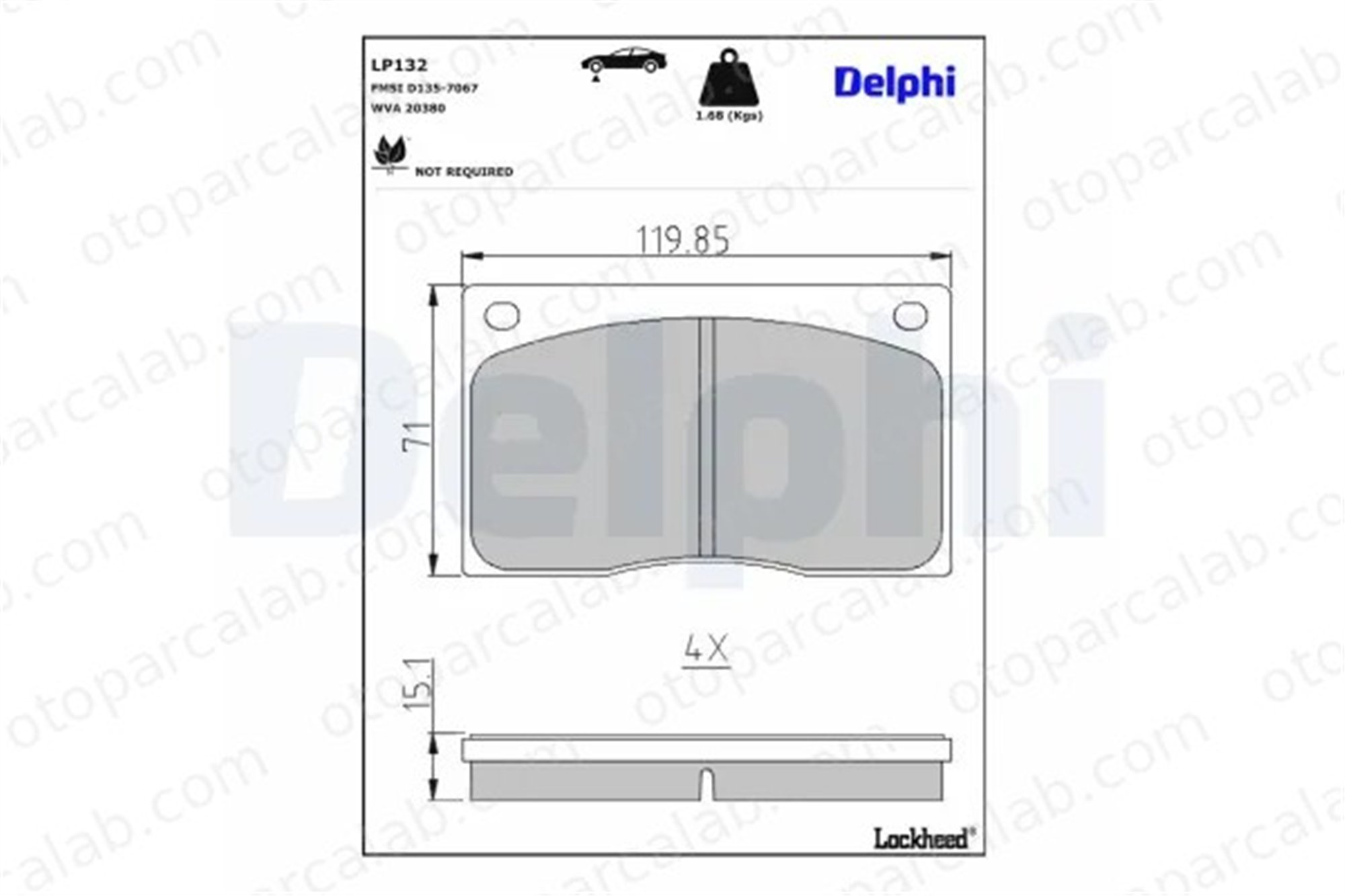 DELPHI LP132 Fren Disk Balata Ön JAGUAR XJ XJ Coupe C41307 GBP224