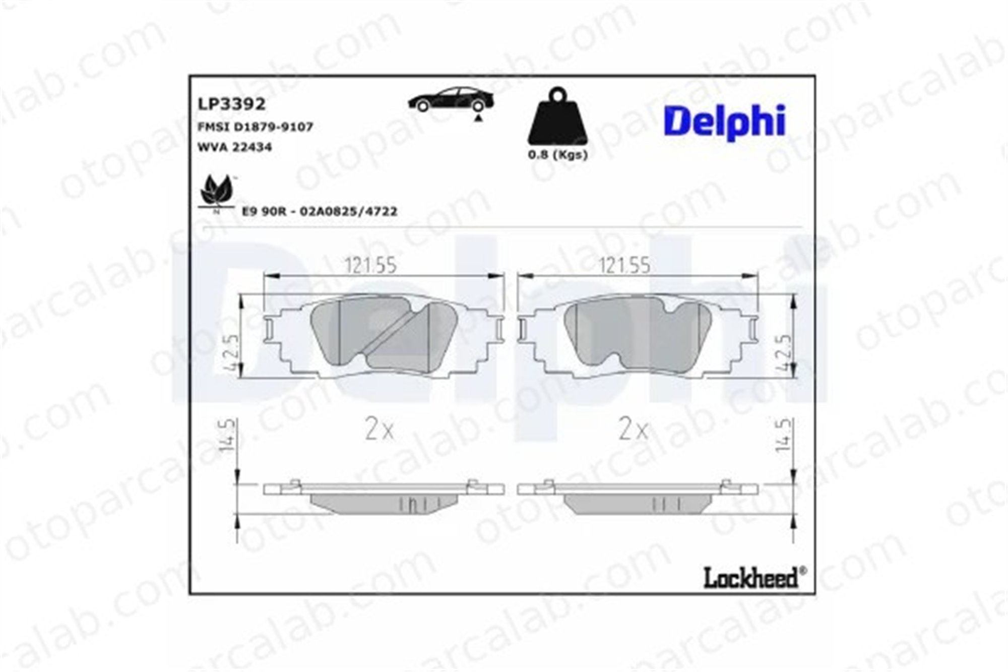 DELPHI LP3392 Fren Disk Balata Arka TOYOTA RAV 4 V CAMRY 44660E060 446633220