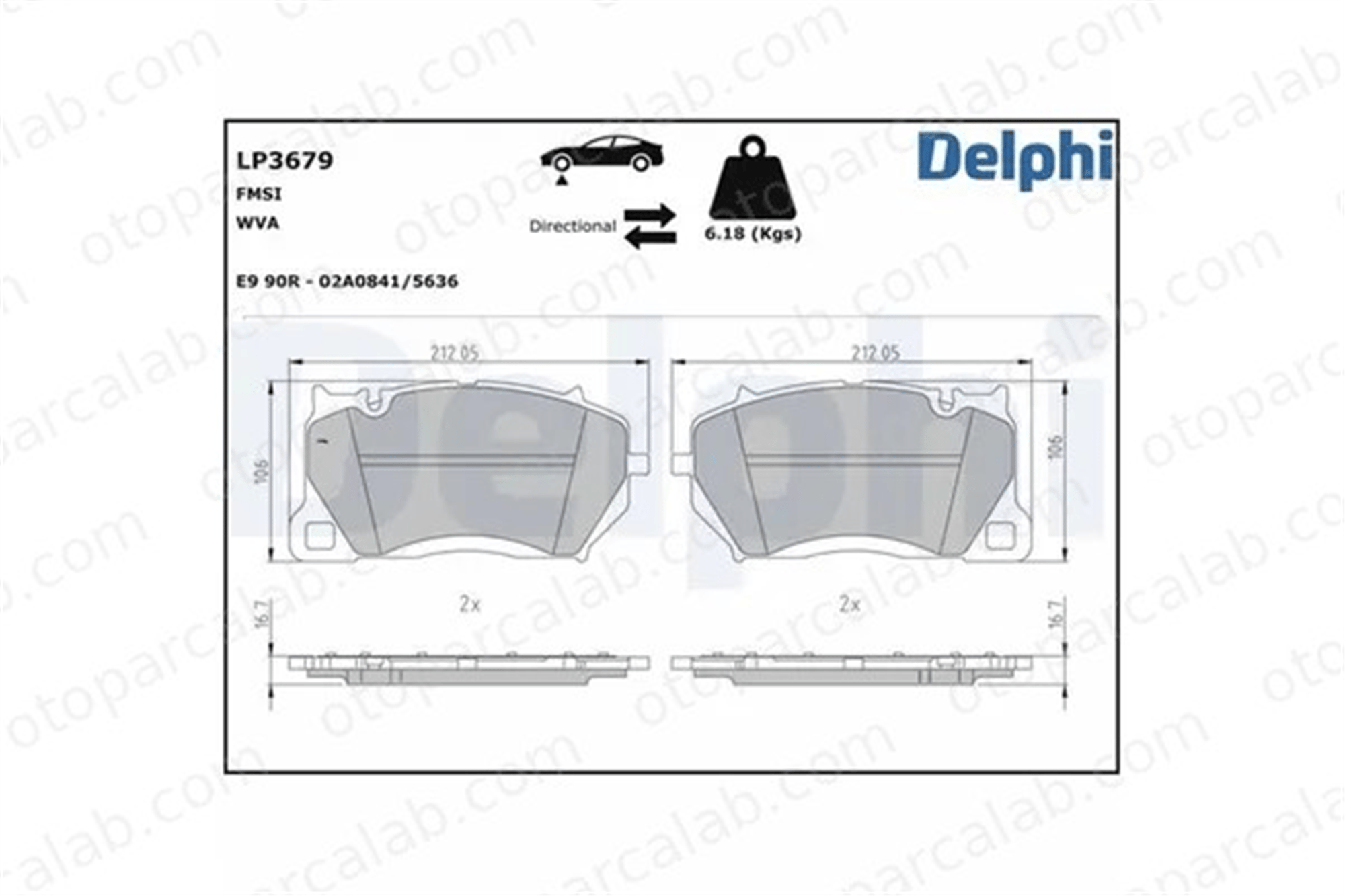DELPHI LP3679 Fren Disk Balata Ön PORSCHE CAYENNE CAYENNE Coupe 4M8698151C 4M8698151