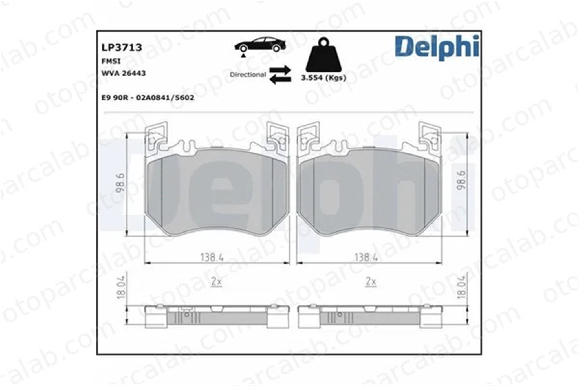 DELPHI LP3713 Fren Disk Balata Ön MERCEDES-BENZ S-SERISI GLC Coupe A0004200604 4200604