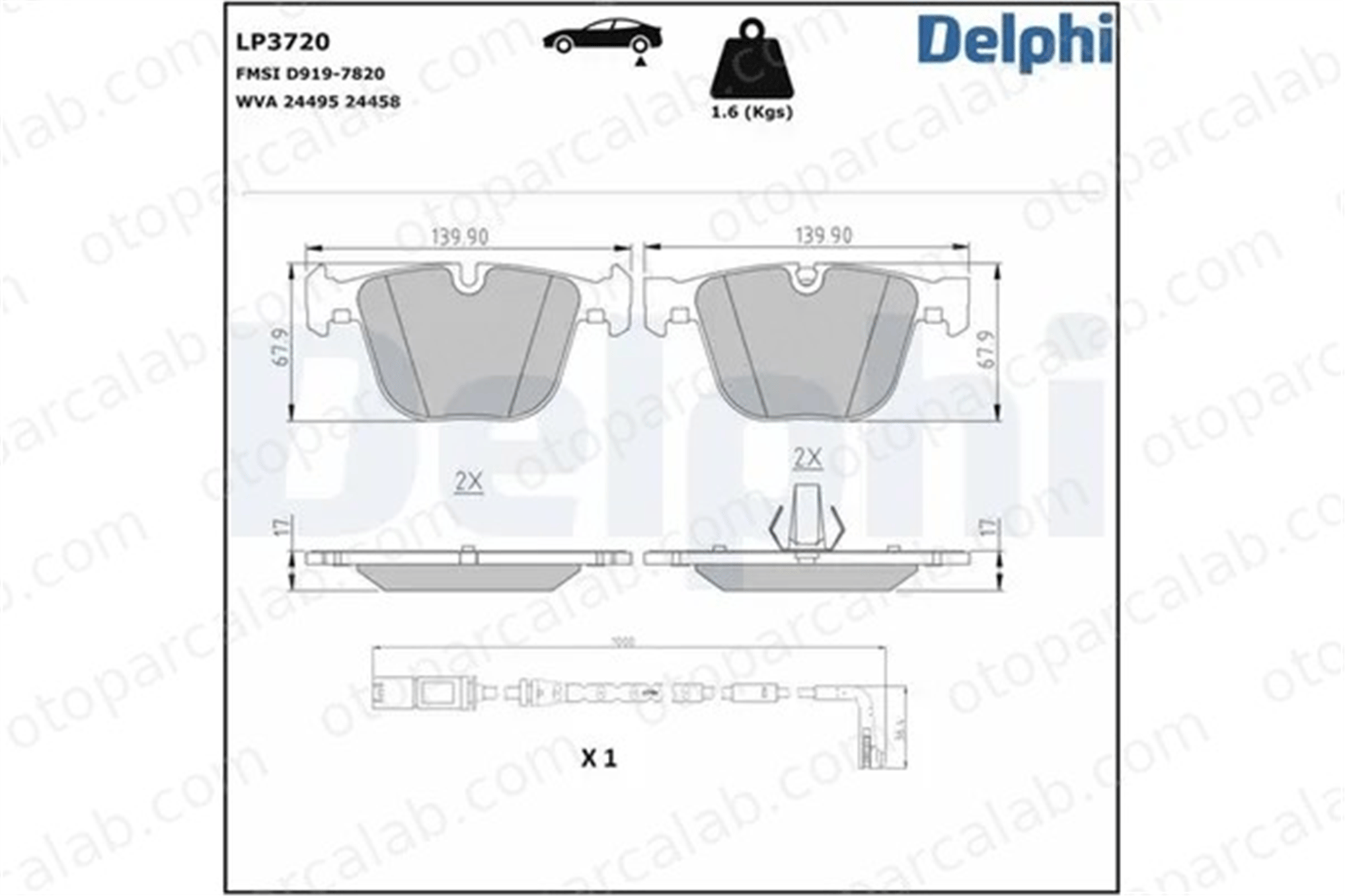DELPHI LP3720 Fren Disk Balata Ön BMW X6 34212413083