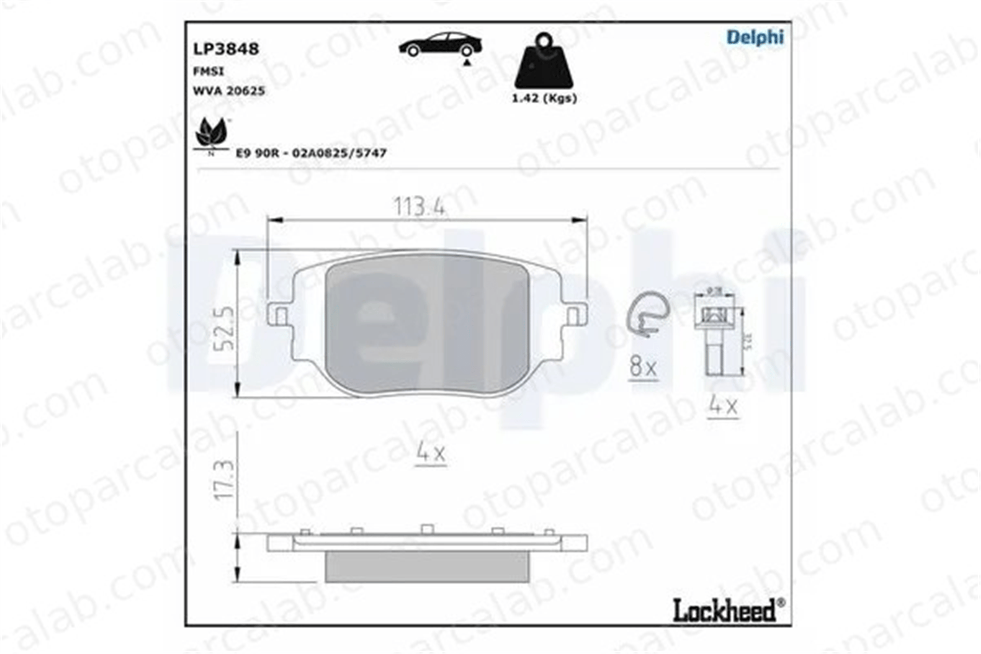 DELPHI LP3848 Fren Disk Balata Arka PEUGEOT TRAVELLER Minibüs/Otobüs CITROËN JUMPY Panelvan/Van 1673597480 155253722