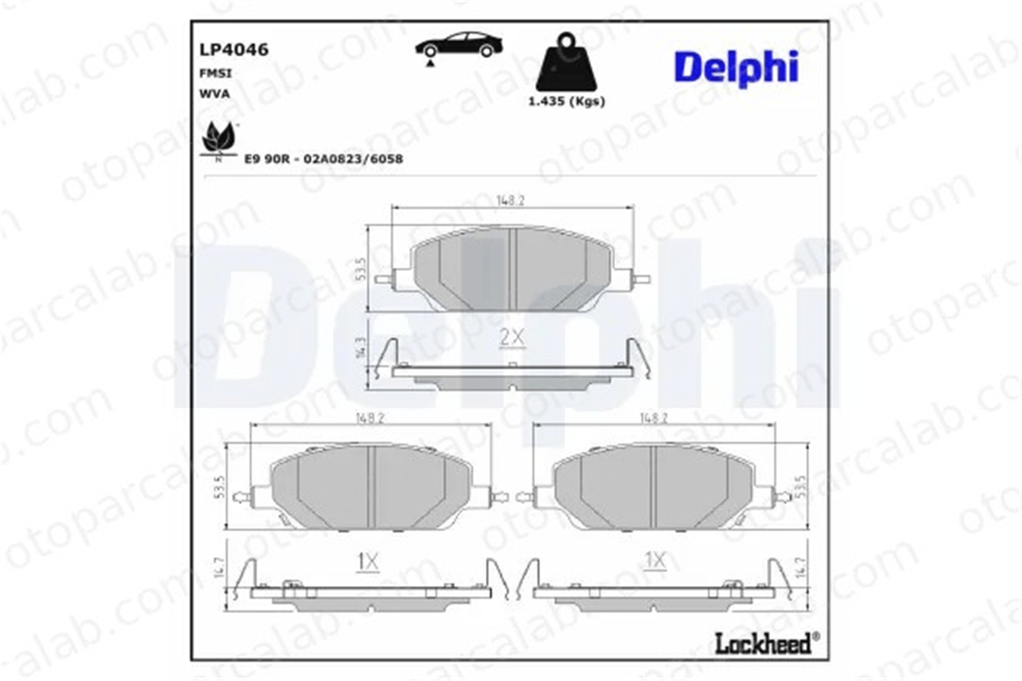 DELPHI LP4046 Fren Disk Balata Ön BYD YUAN PLUS | ATTO 3 1384473800 1664362600