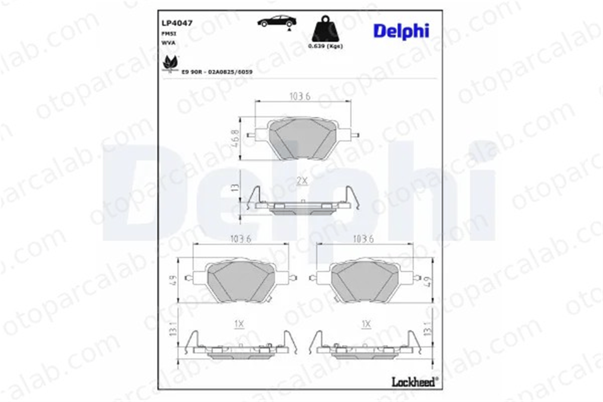 DELPHI LP4047 Fren Disk Balata Ön BYD SEAL 1394417500 1677018900