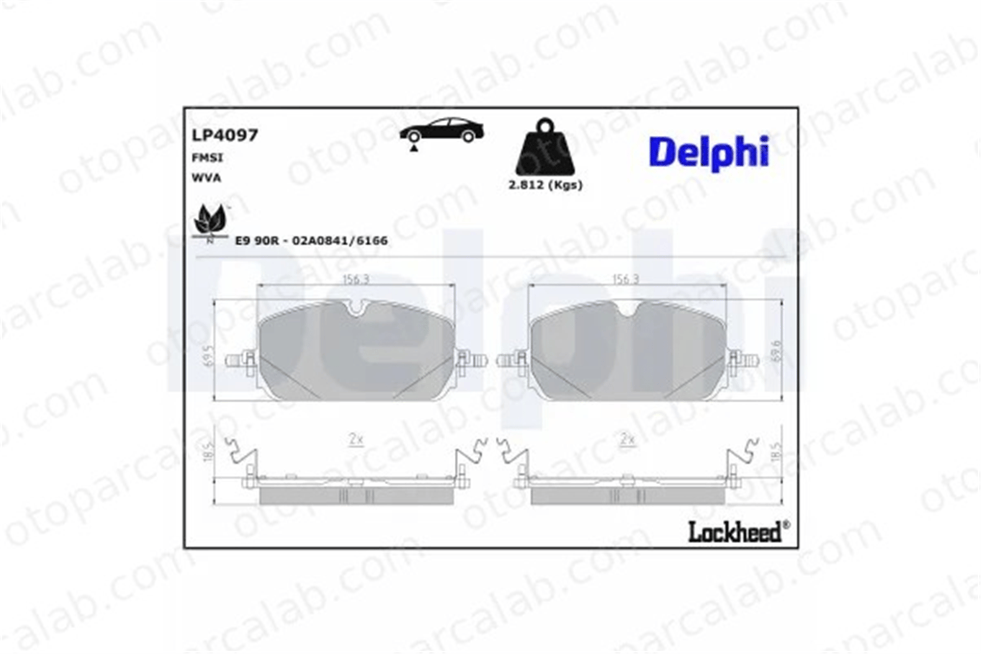 DELPHI LP4097 Fren Disk Balata Ön AUDI Q5 8B3698151C