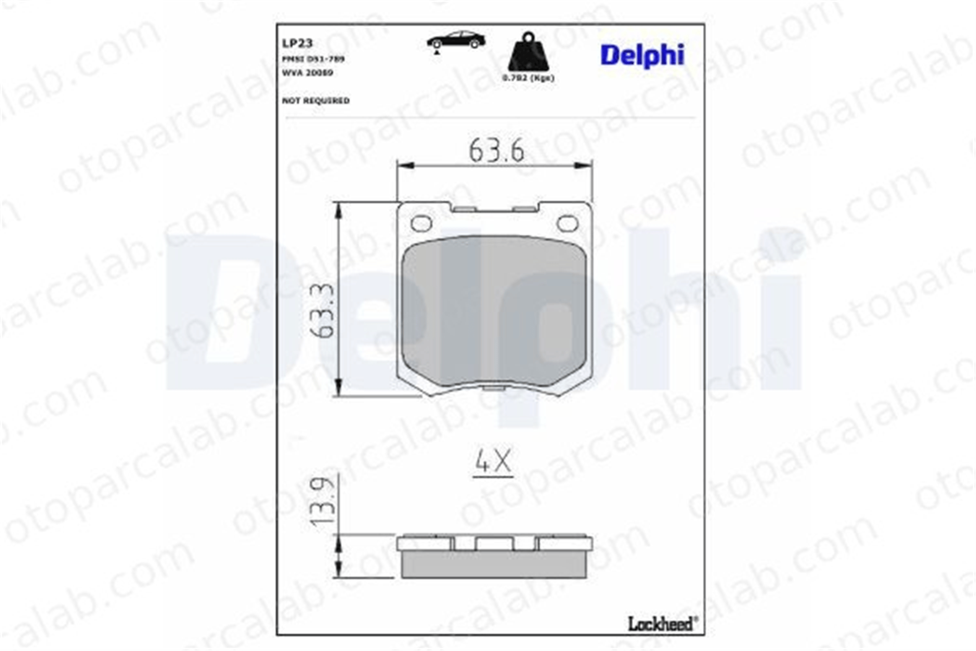 DELPHI LP45 Fren Disk Balata Ön FORD TRANSIT Minibüs/Otobüs TRANSIT Panelvan/Van 1571569 1642643