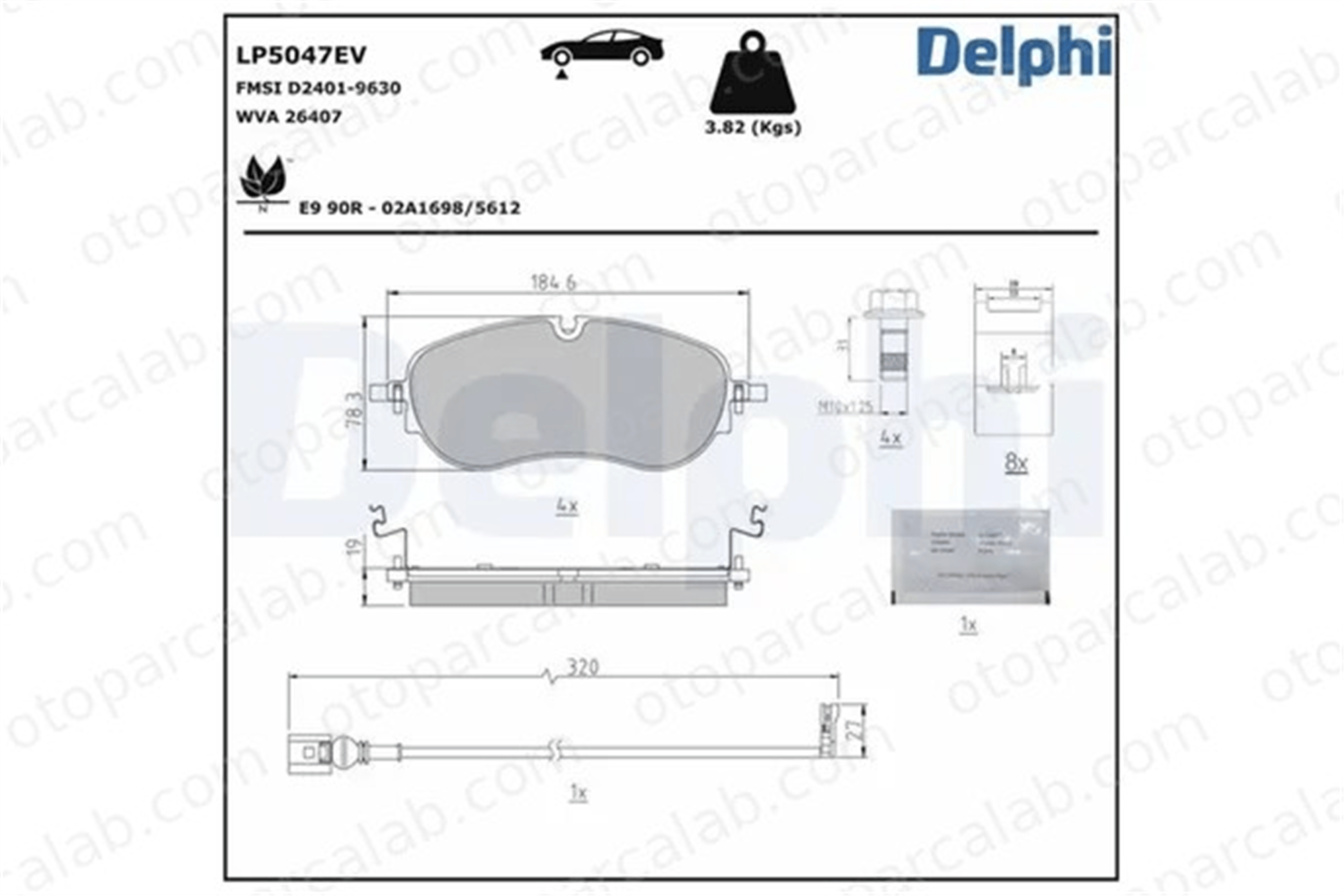 DELPHI LP5047EV Fren Disk Balata Ön VW ID.4 1EA698151B 1EA698151C