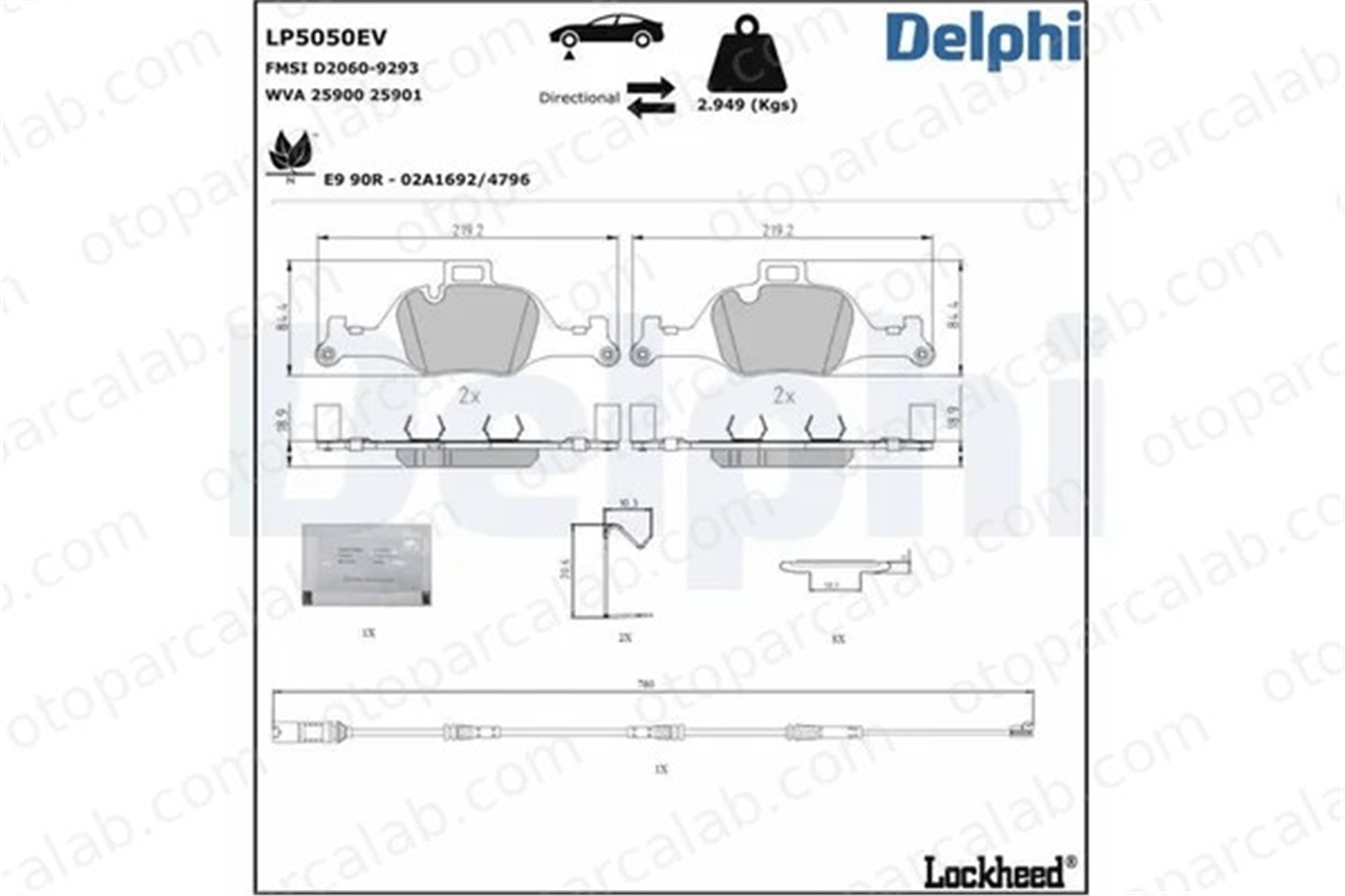DELPHI LP5050EV Fren Disk Balata Ön BMW 4 Coupe iX3 34106898192