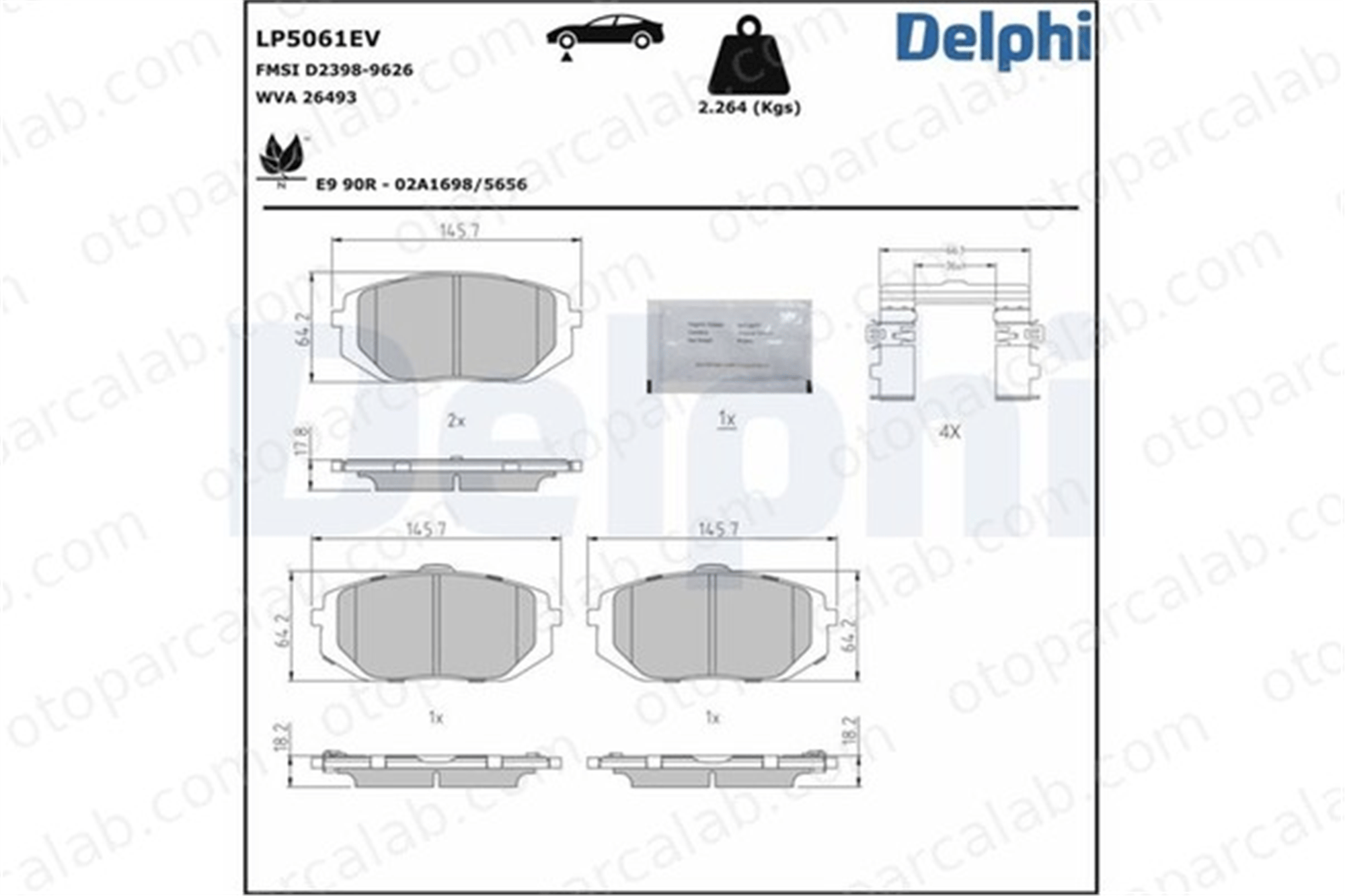 DELPHI LP5061EV Fren Disk Balata Ön GENESIS GV60 58101GIA60