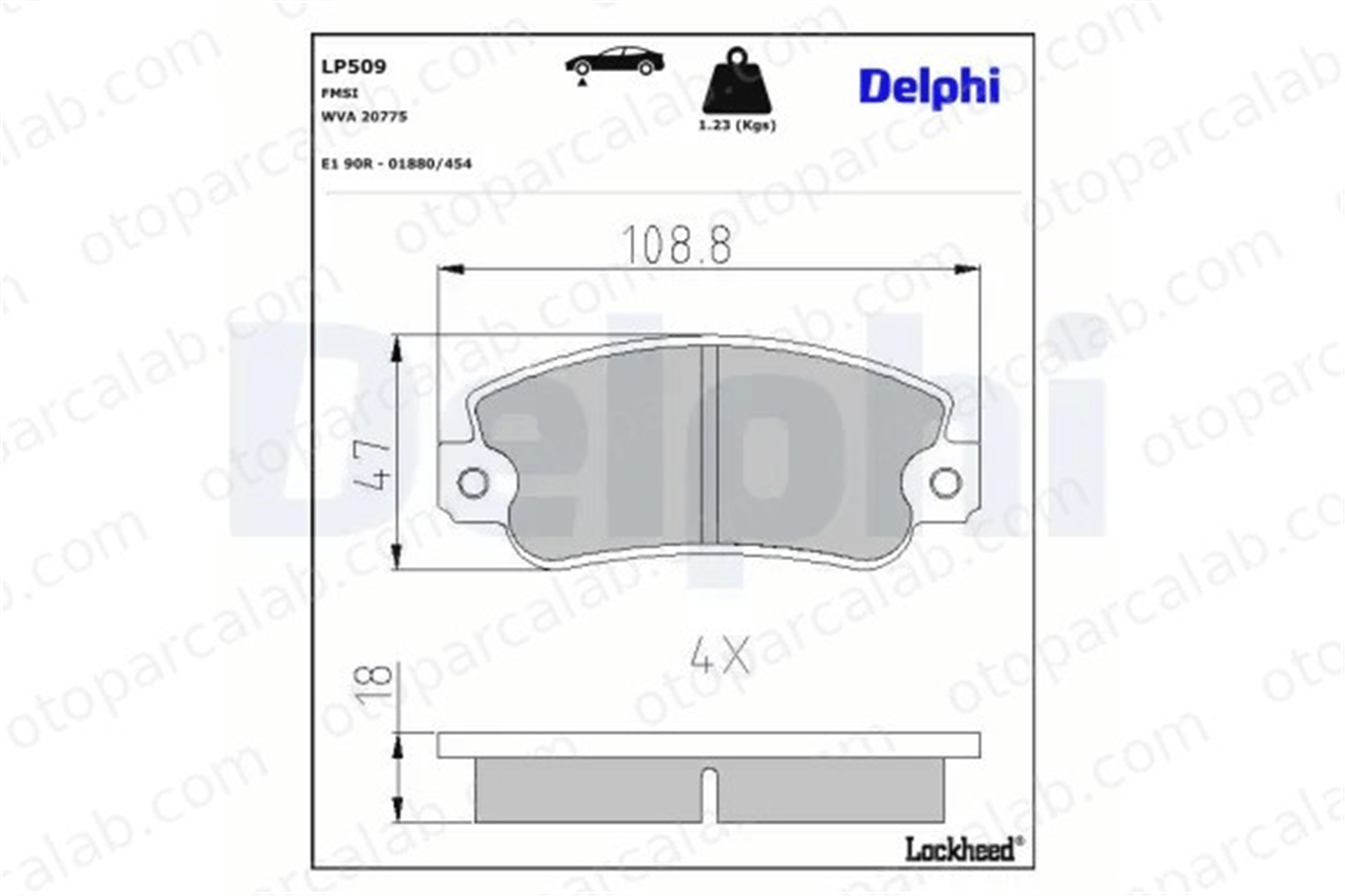 DELPHI LP509 Fren Disk Balata Ön FIAT UNO SEAT IBIZA I 71770983 SE021165081A