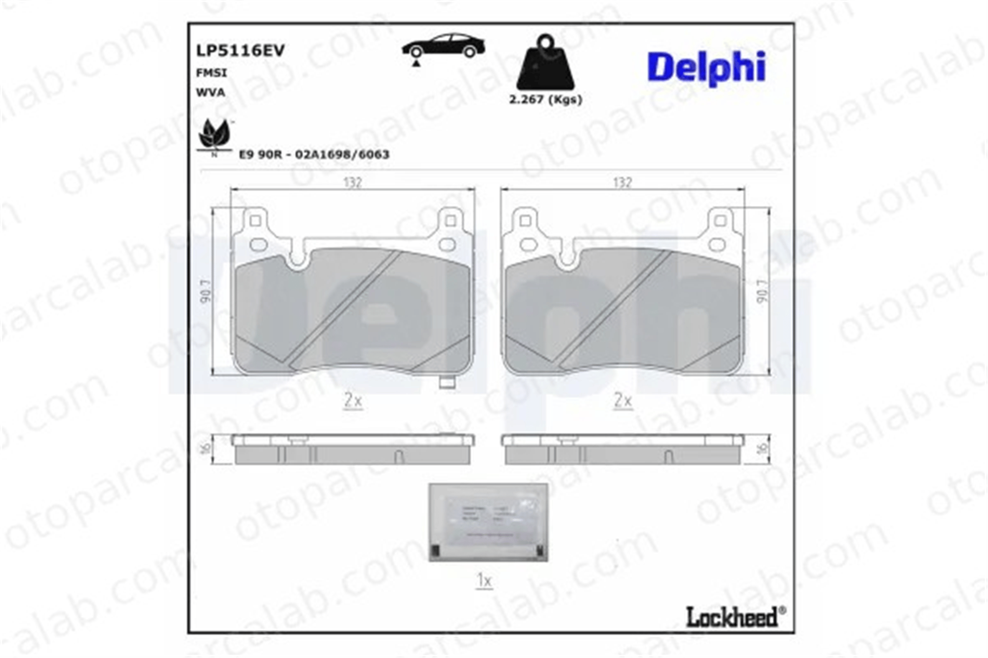 DELPHI LP5116EV Fren Disk Balata Ön BYD SEAL 1393330800 WX3501500B