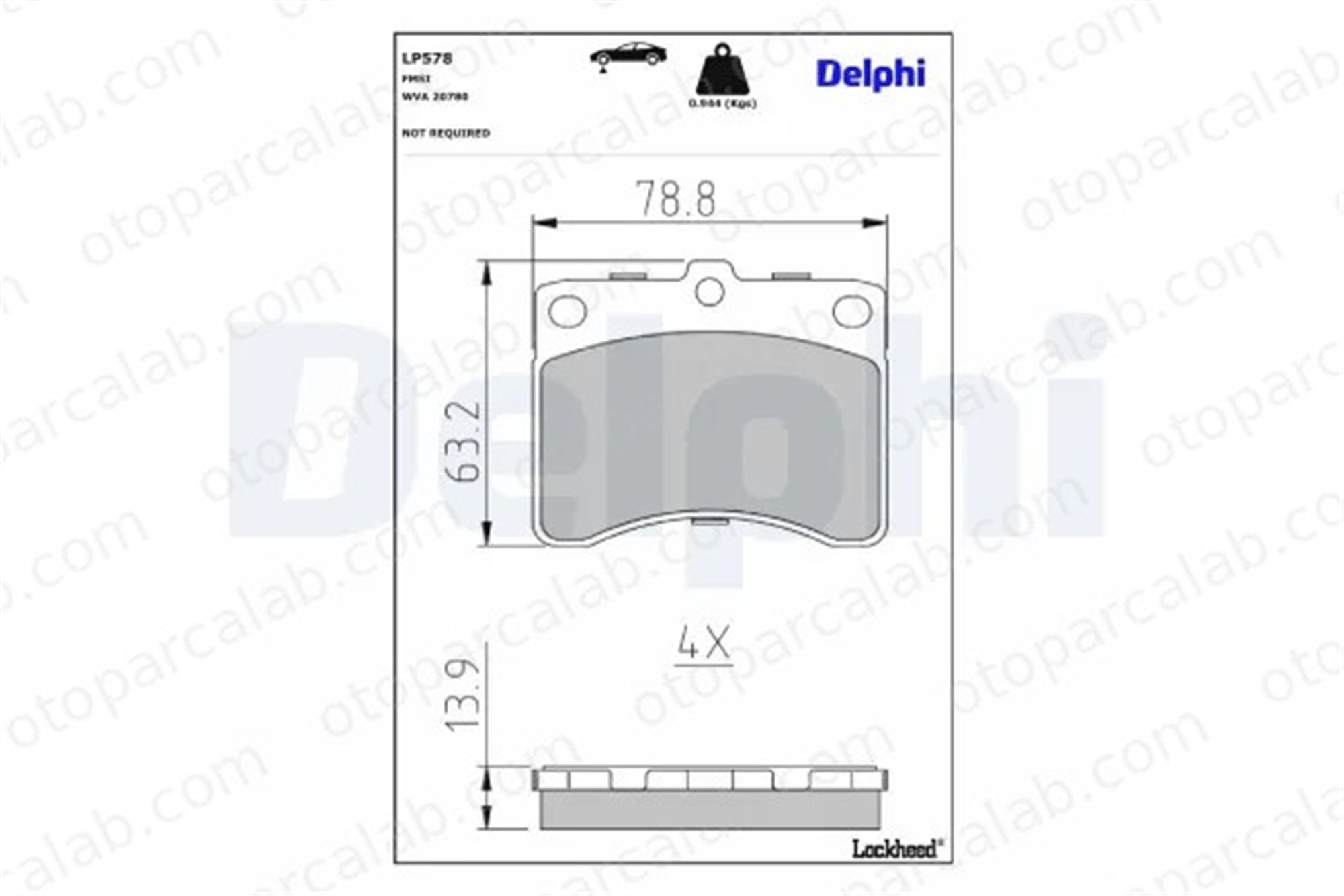 DELPHI LP578 Fren Disk Balata Ön PIAGGIO PORTER Platform şasi PORTER Panelvan/Van 449187 449187208