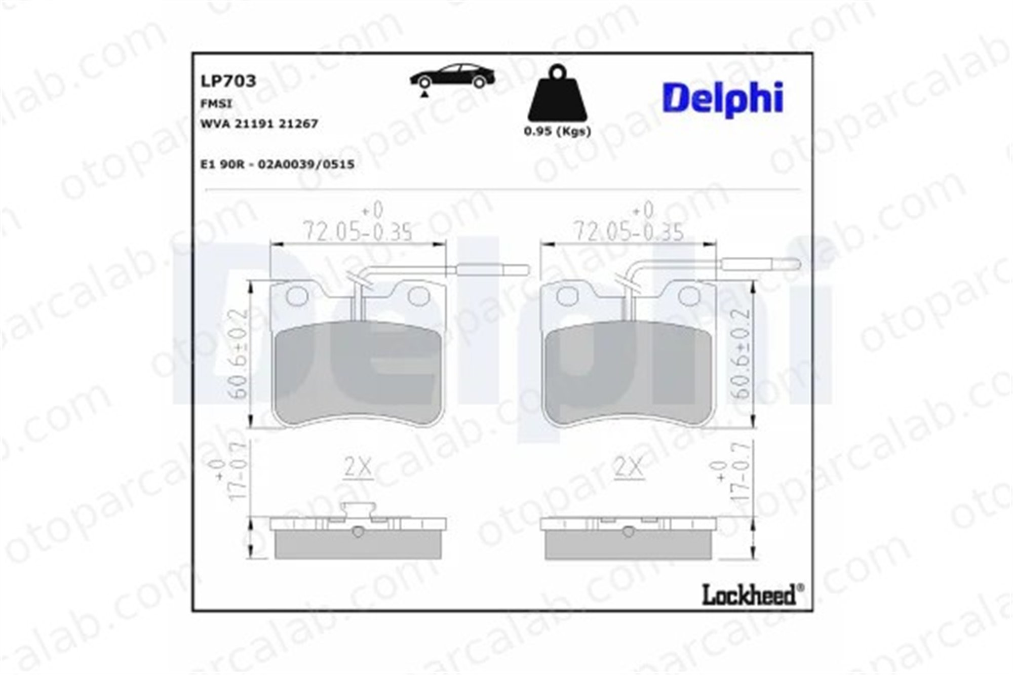 DELPHI LP703 Fren Disk Balata Ön CITROËN AX SAXO 95619550 95658617