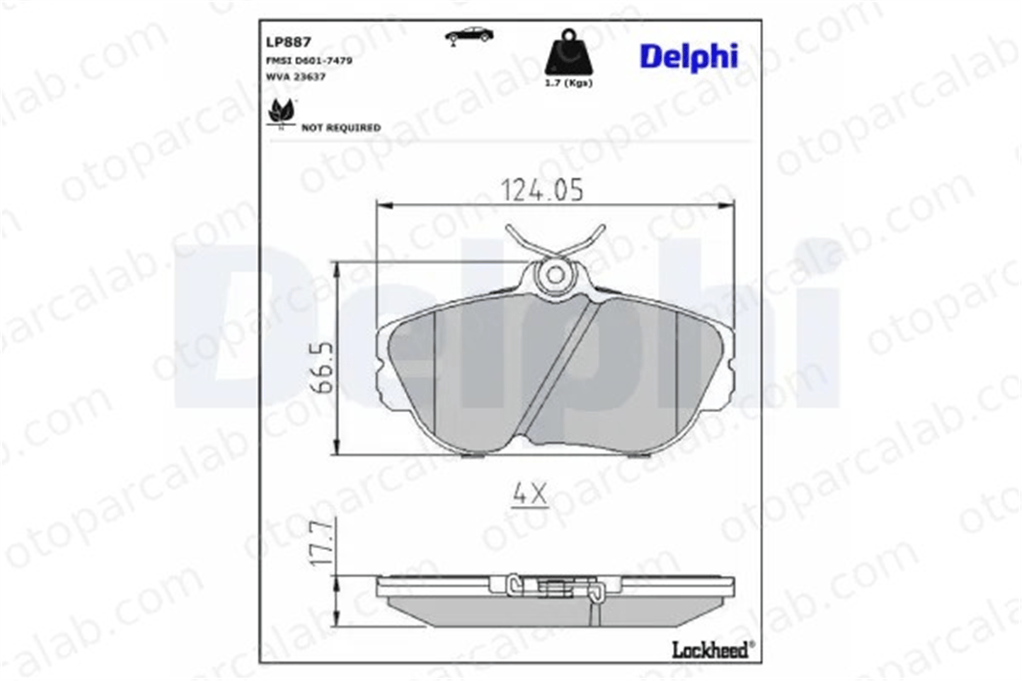 DELPHI LP887 Fren Disk Balata Ön FORD USA TAURUS TAURUS Wagon 3018001 YF1Z2001AA