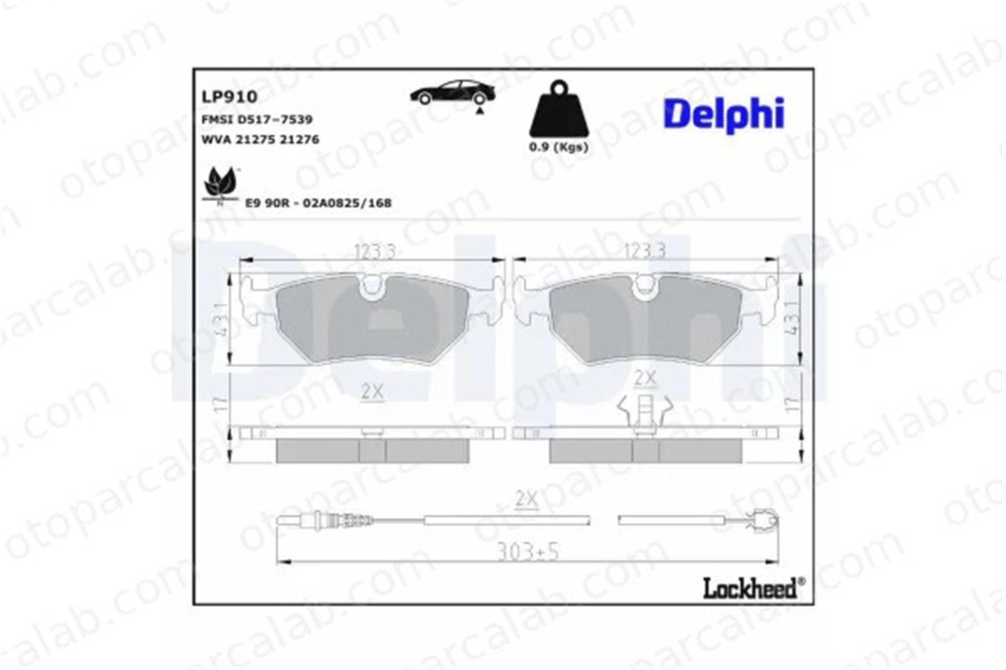 DELPHI LP910 Fren Disk Balata Arka FIAT ULYSSE CITROËN EVASION MPV 425112 425466