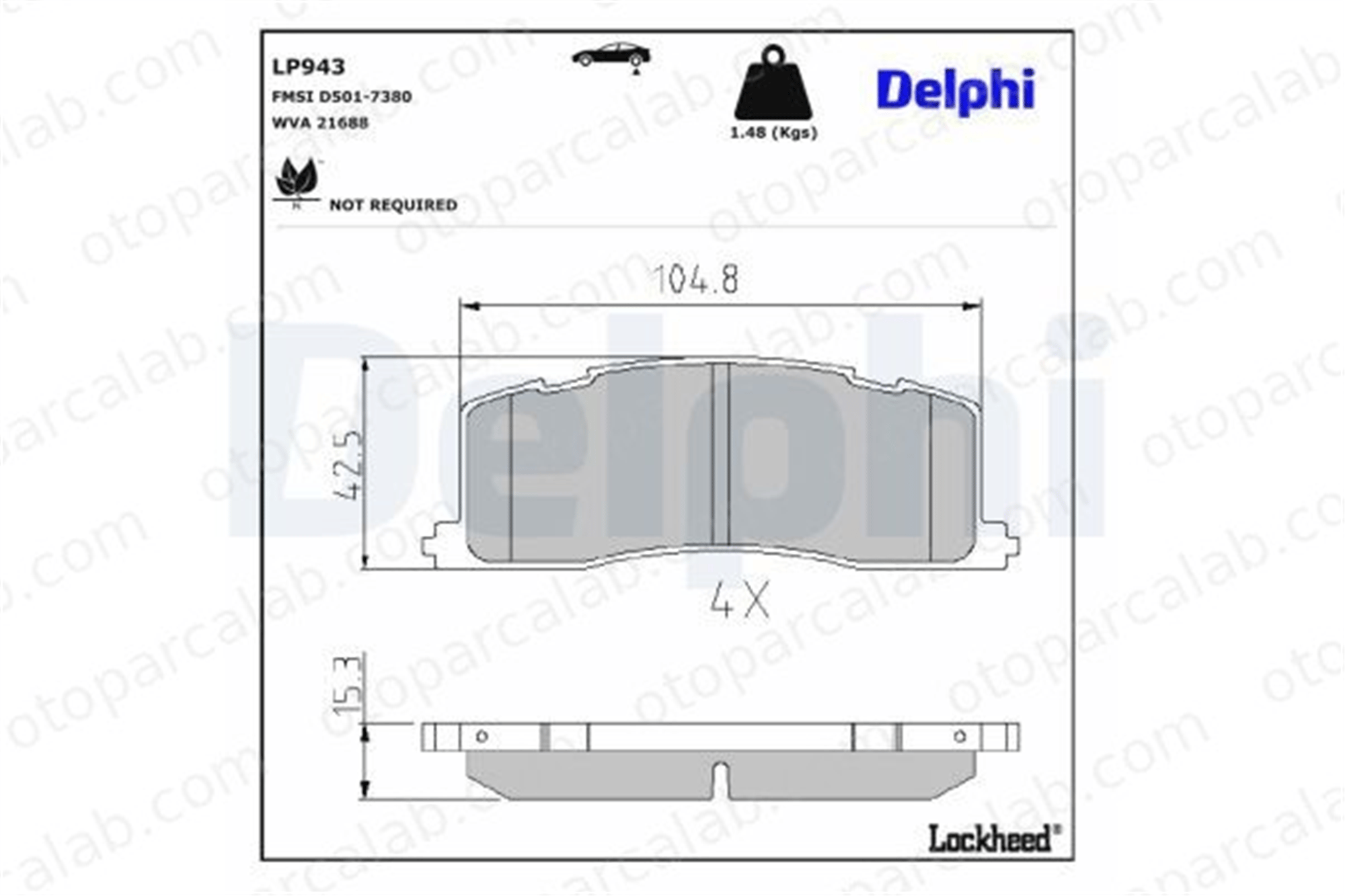 DELPHI LP943 Fren Disk Balata Arka TOYOTA PREVIA I 446228010 446228011