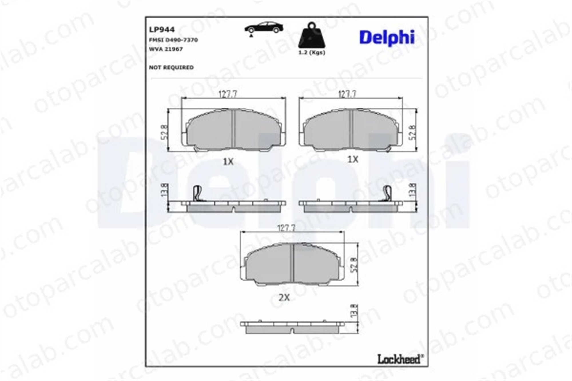 DELPHI LP944 Fren Disk Balata Ön DAIHATSU ROCKY Hard Top BERTONE FREECLIMBER 449160060 449187606