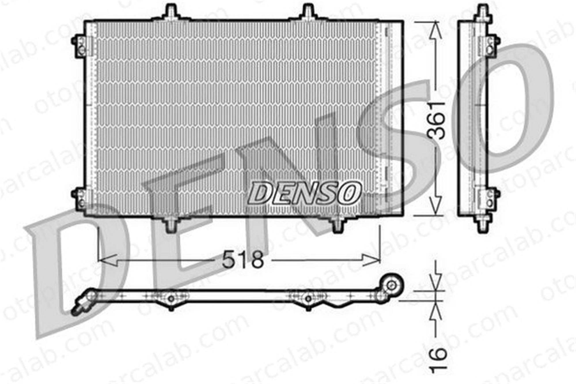 DENSO DCN07013 Klima Radyatörü PEUGEOT 2008 I 208 I 3637002 6455EK