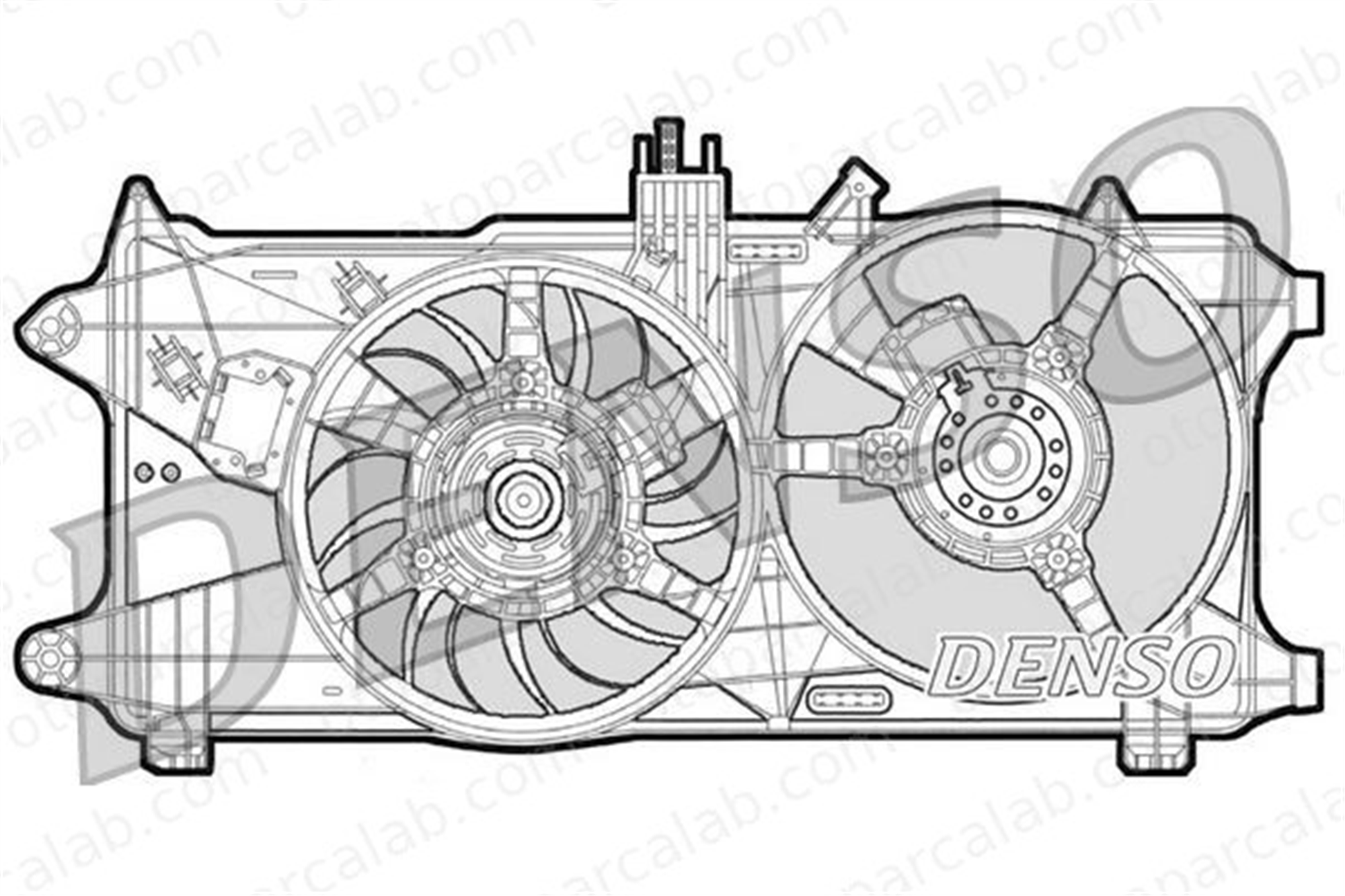 DENSO DER09026 Radyatör Fan ve Motoru FIAT DOBLO Kasa/büyük limuzin DOBLO MPV 51738799 46821266