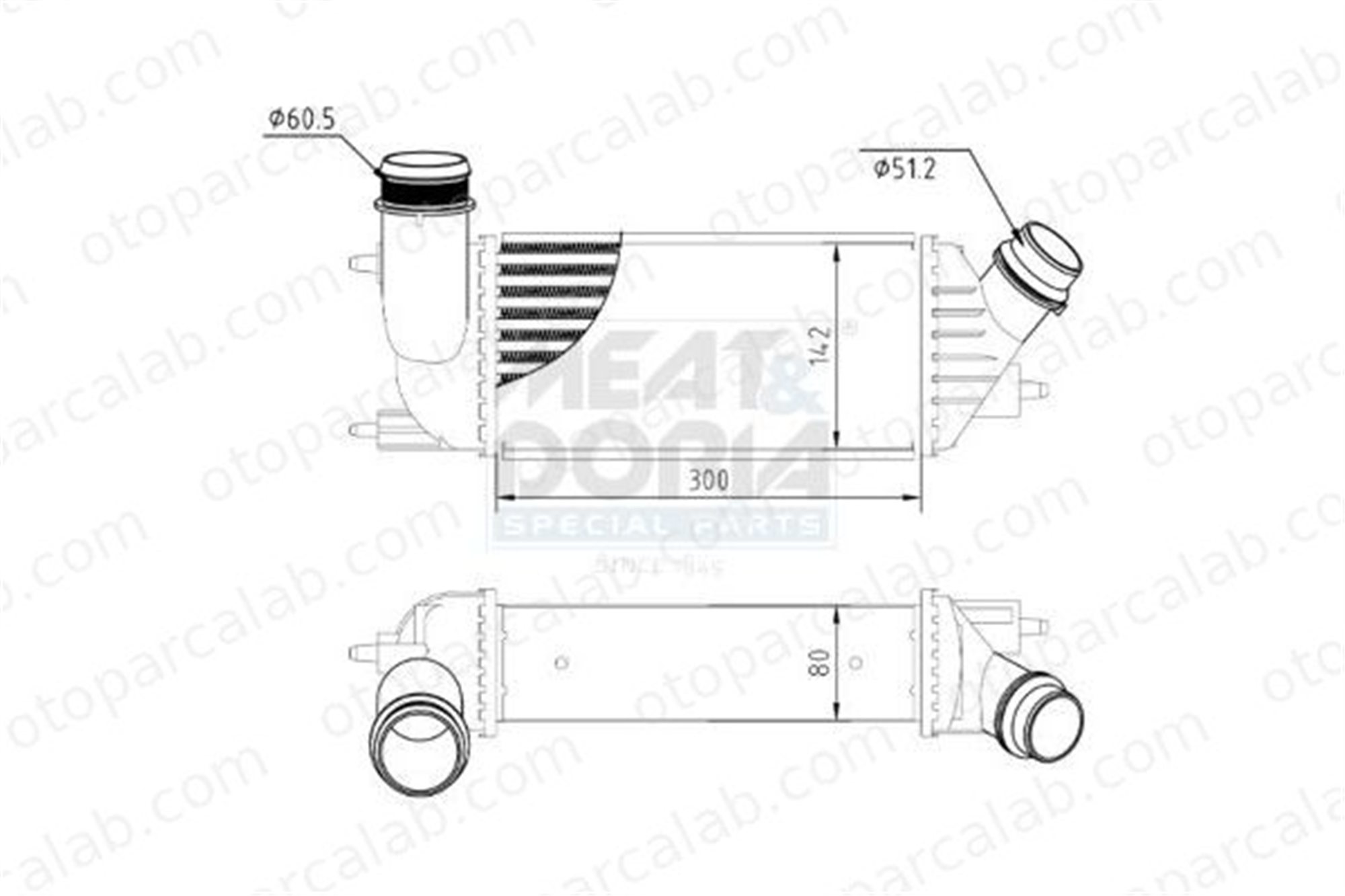 DENSO DIT07001 Turbo Radyatörü CITROËN C8 JUMPY DIT07001 1440010980