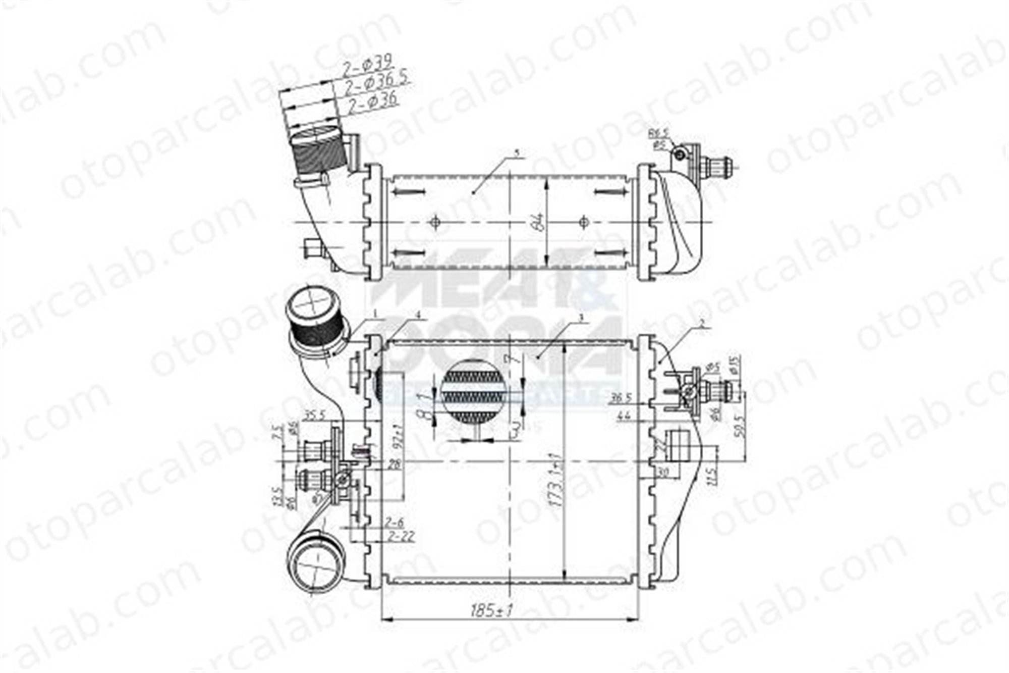 DENSO DIT09112 Turbo Radyatörü ABARTH 500 / 595 / 695 500C / 595C / 695C DIT09112 51819187