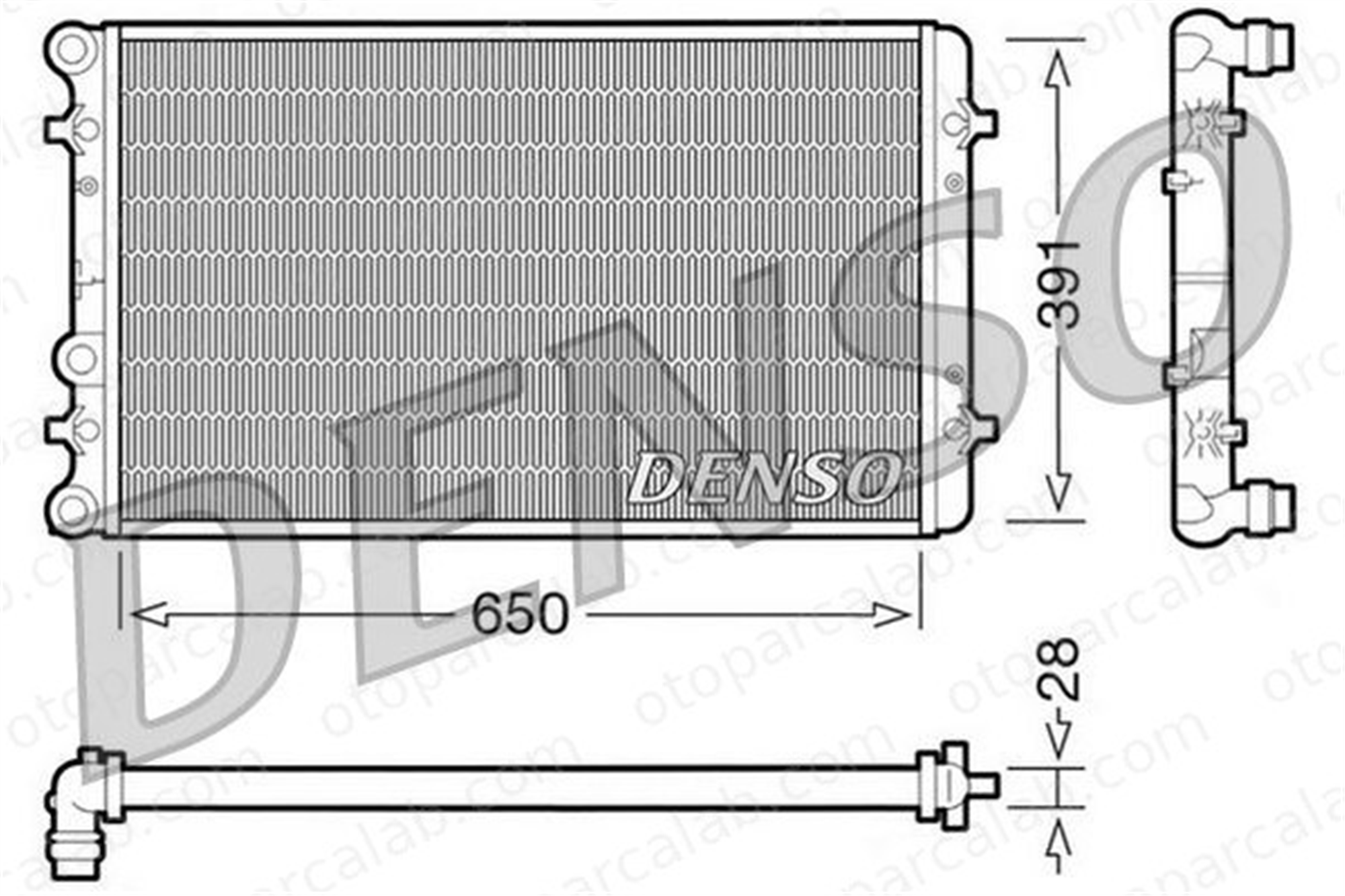 DENSO DRM02007 Su Radyatörü VW BORA I GOLF IV Variant DRM02007 1J0121253AB