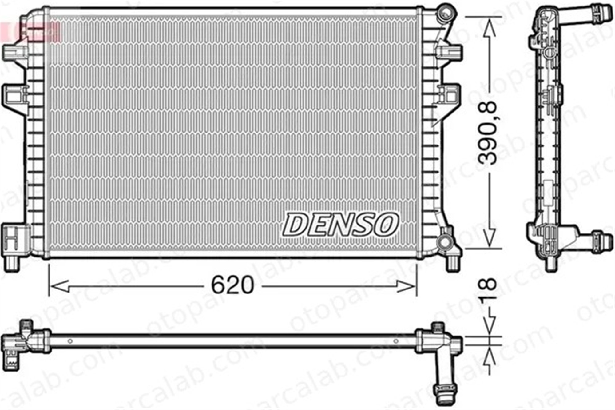 DENSO DRM02018 Su Radyatörü VW GOLF VII AUDI A3 Sportback 5Q0121251EJ 5Q0121251GB