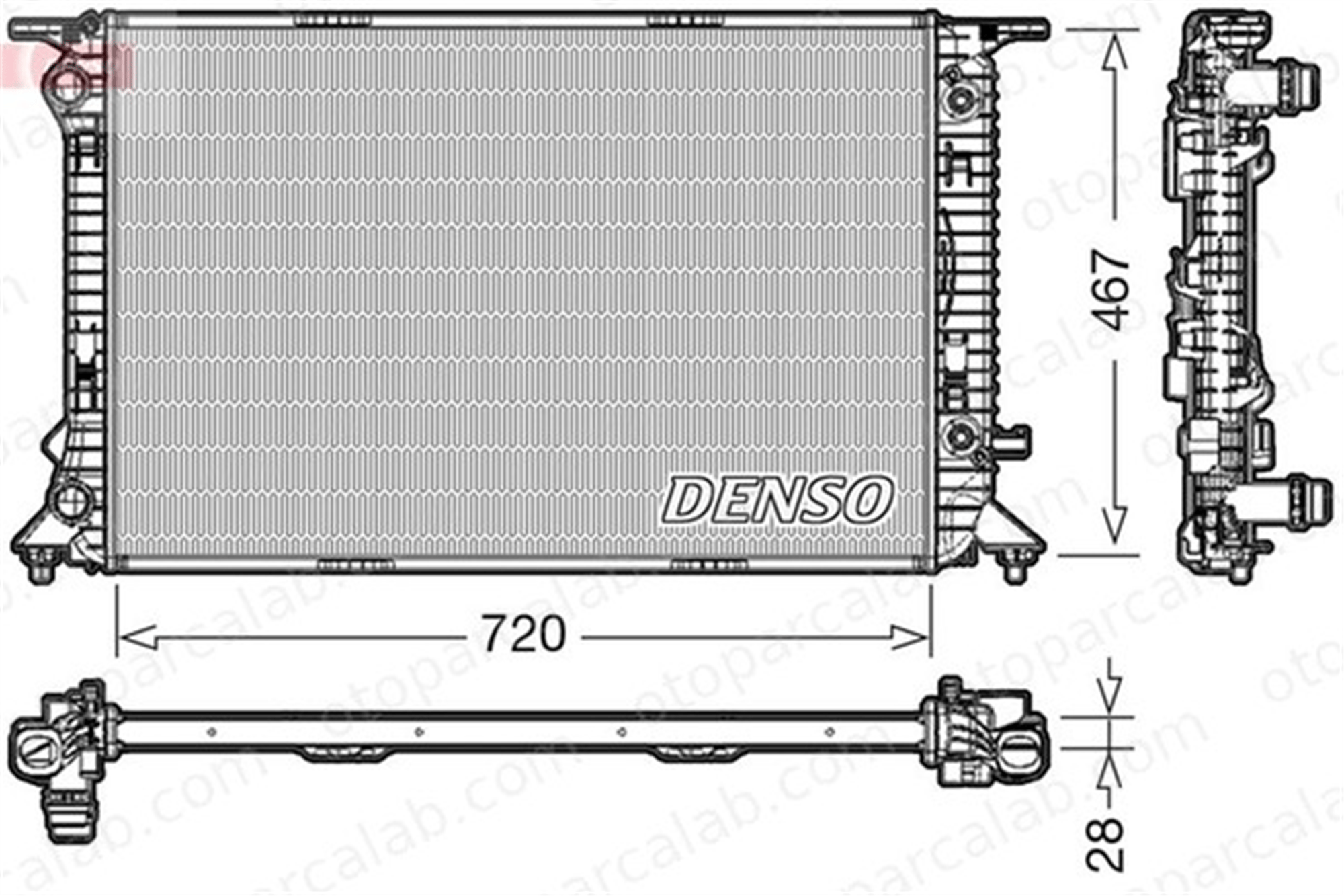 DENSO DRM02021 Su Radyatörü AUDI A4 B8 Avant Q5 DRM02021 8K0121251AJ