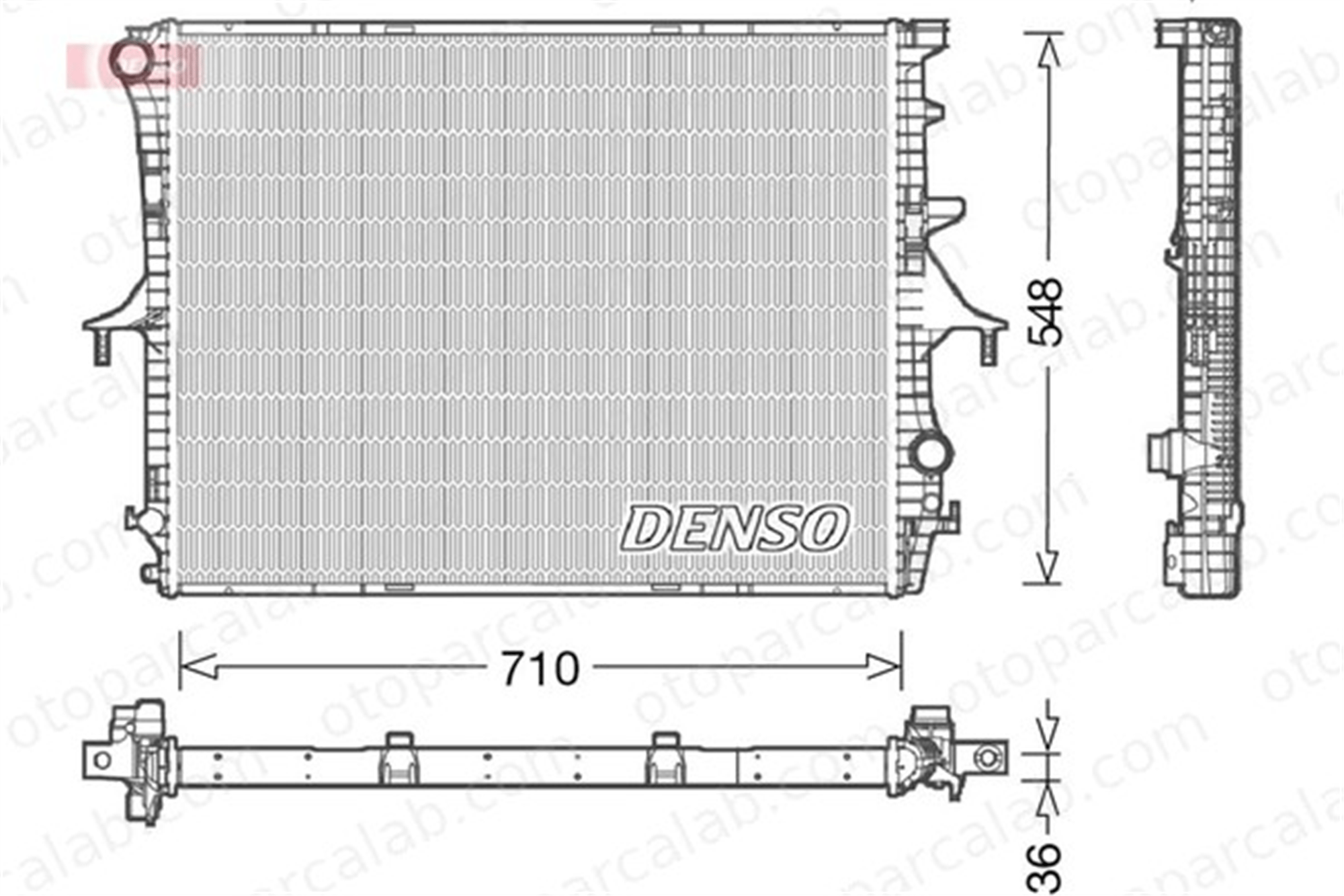 DENSO DRM02026 Su Radyatörü AUDI Q7 PORSCHE CAYENNE DRM02026 7L6121253A
