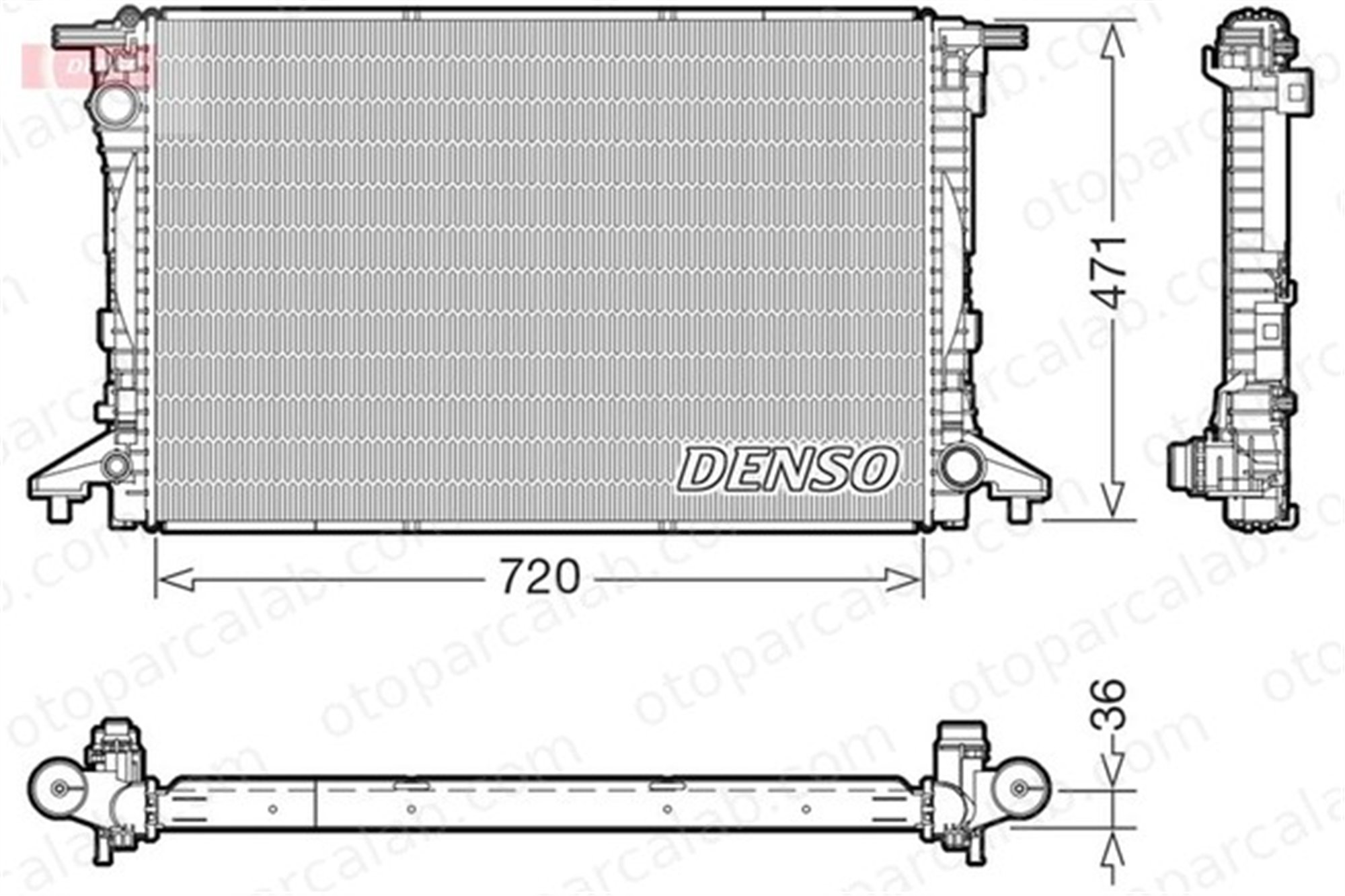 DENSO DRM02047 Su Radyatörü AUDI Q7 A4 B9 Avant DRM02047 8W0121251AB