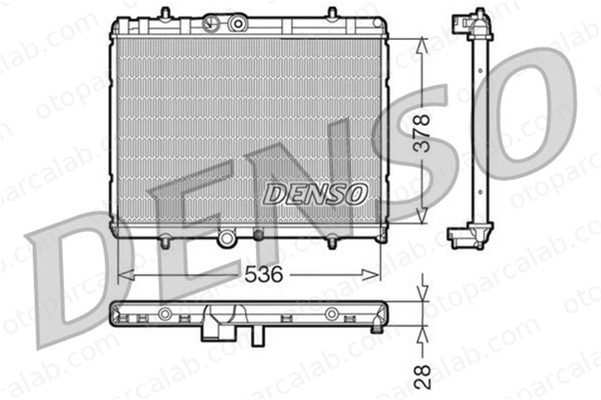 DENSO DRM07015 Su Radyatörü PEUGEOT 307 Break CITROËN C4 Coupe DRM07015 1330G9