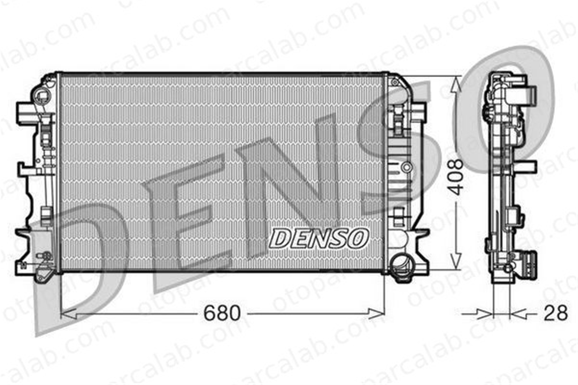DENSO DRM17009 Su Radyatörü MERCEDES-BENZ SPRINTER 3,5-t Panelvan/Van SPRINTER 3,5-t Platform şasi DRM17009 2E0121253
