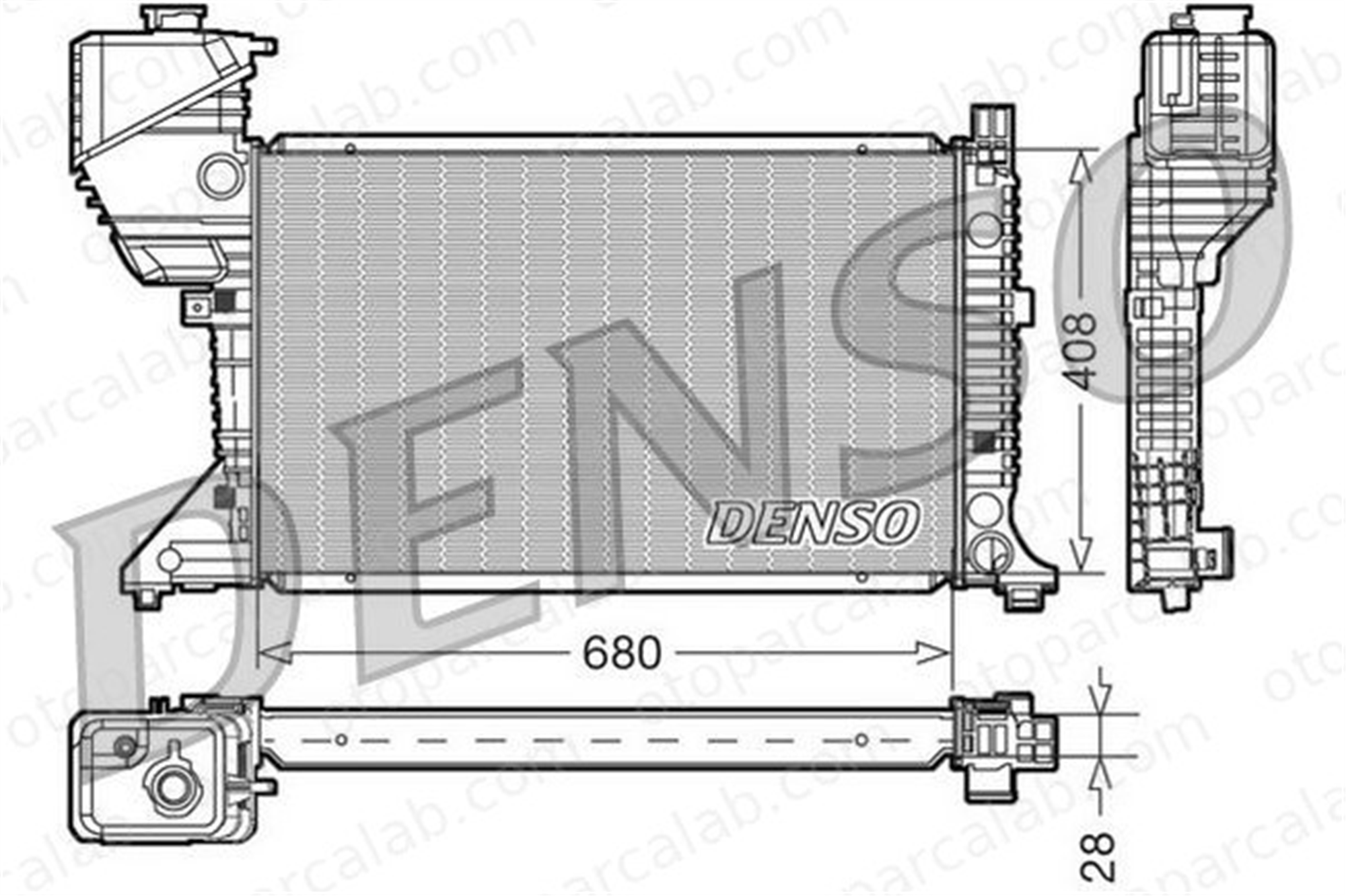 DENSO DRM17015 Su Radyatörü MERCEDES-BENZ SPRINTER 4-t Panelvan/Van SPRINTER 4-t Platform şasi DRM17015 9015003100
